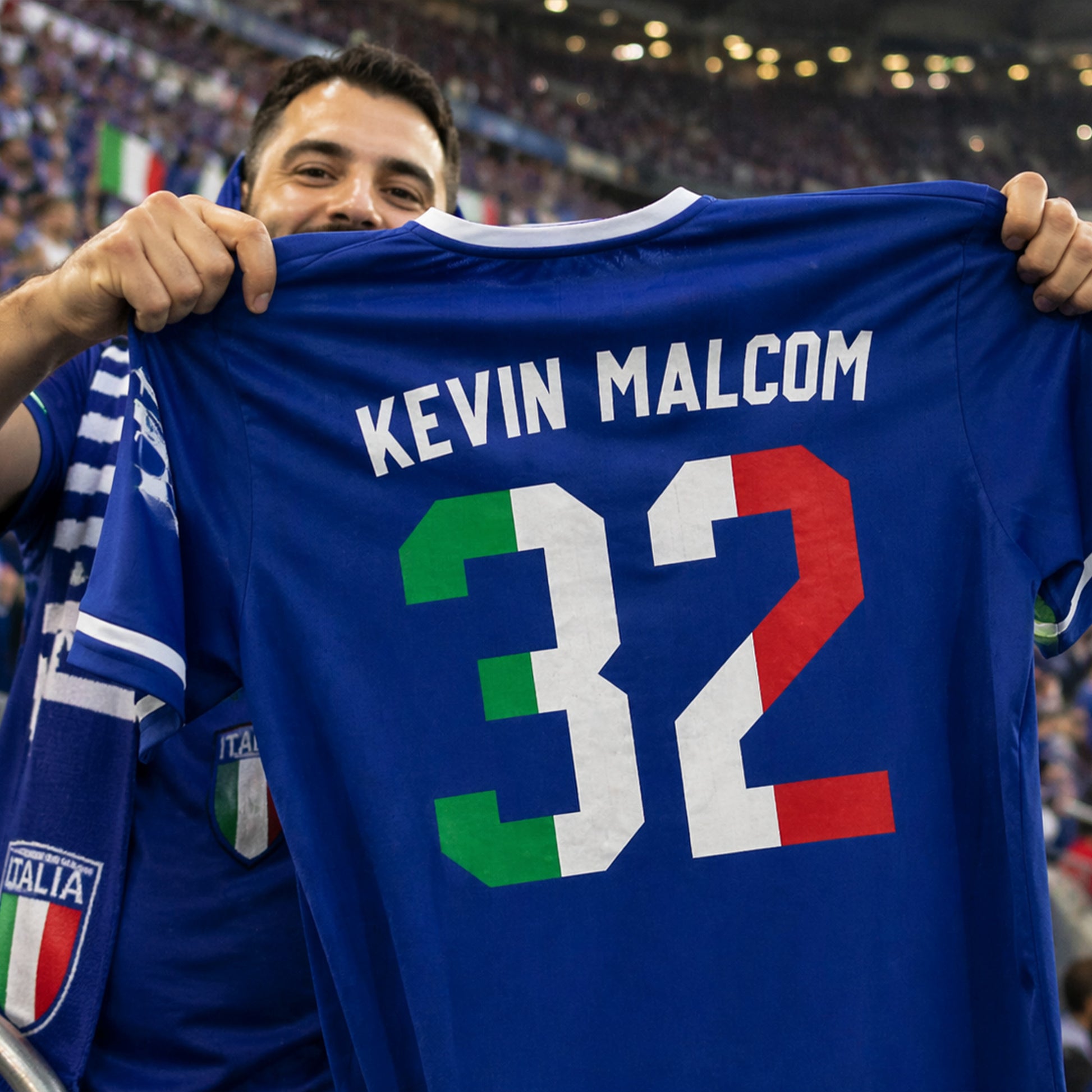 Custom Italy Italia Soccer Jersey Italian Fan Split Flag Bold – Personalized Name Number