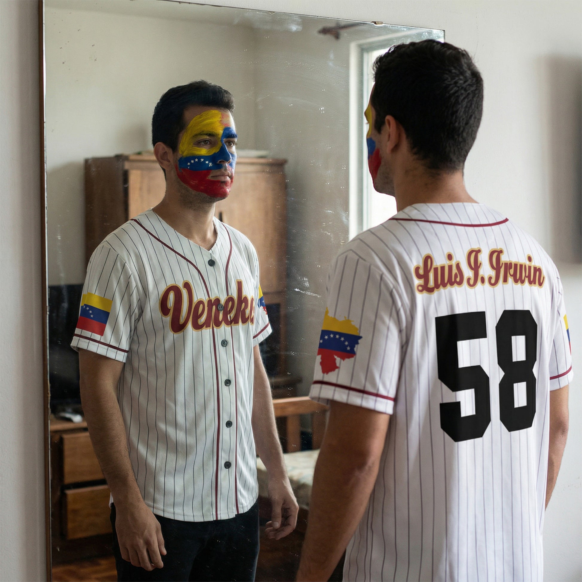 Custom Baseball Jersey Venezuelan Pride Venezuela Classic Script White – Personalized Name Number