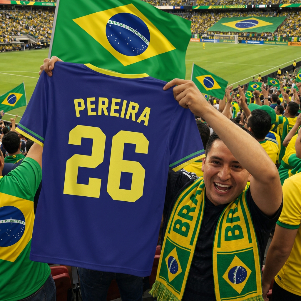 Custom Brazil Soccer Jersey Brazilian Fan Christ Redeemer - Personalized Name Number