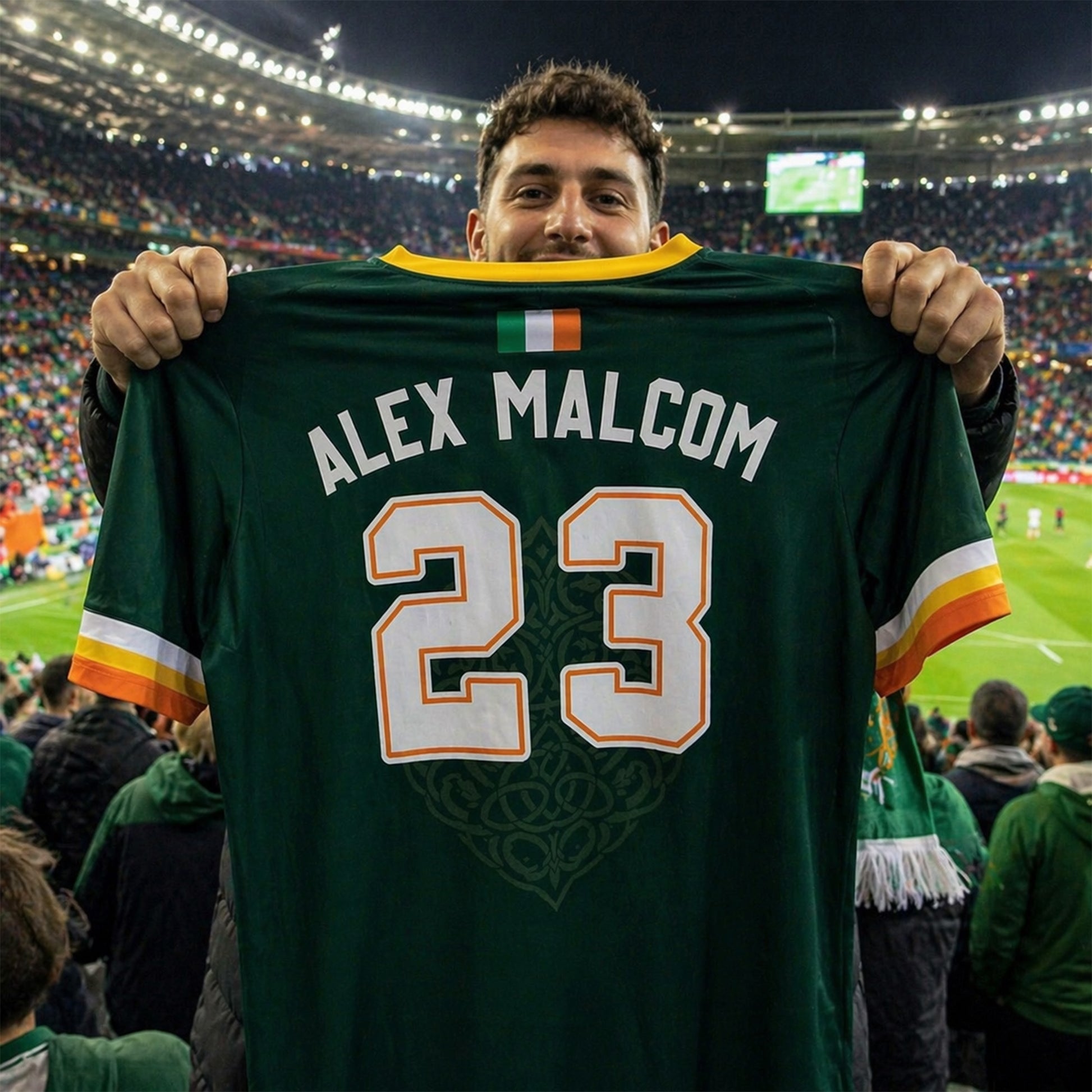Custom Ireland Soccer Jersey Irish Fan Classic Script - Personalized Name Number