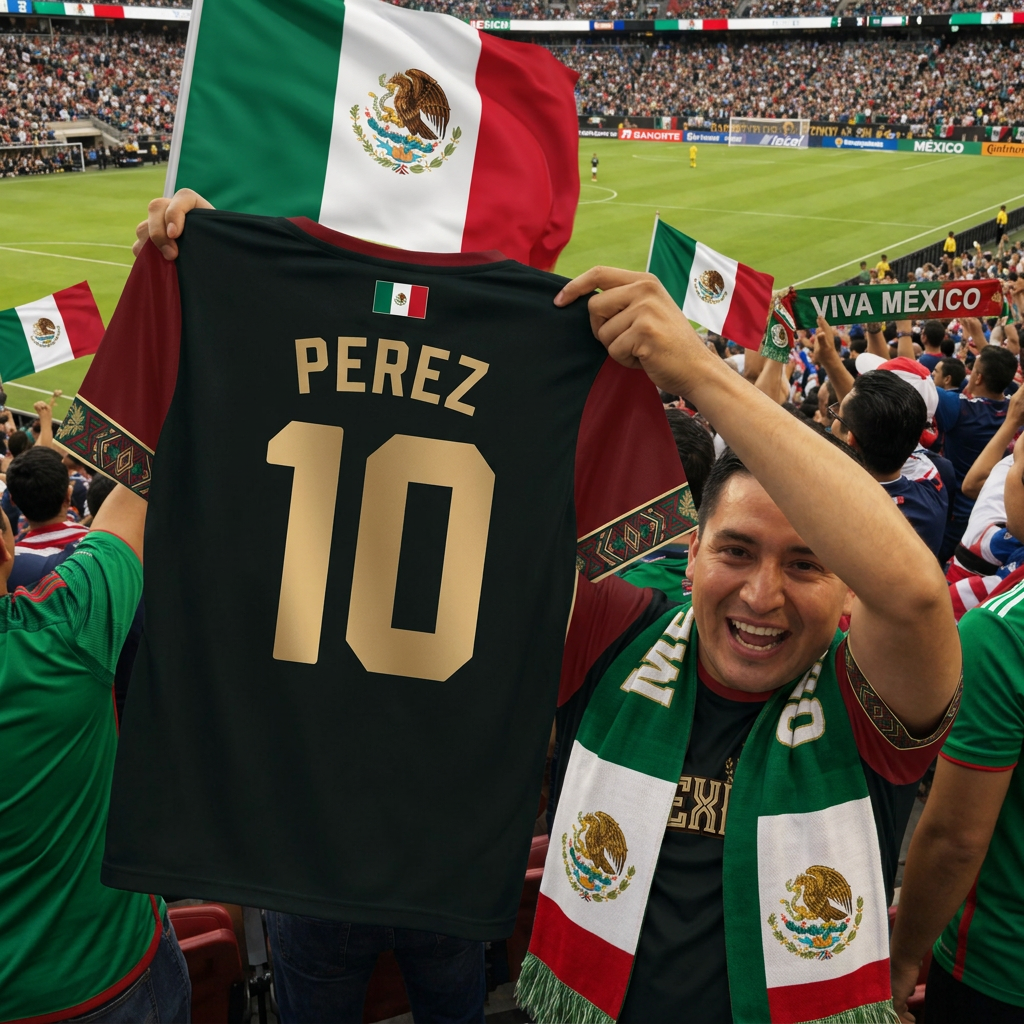 Custom Mexico Soccer Jersey Mexican Fan Heritage Eagle - Personalized Name Number