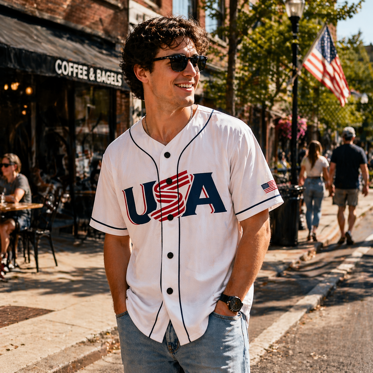 Custom USA Baseball Jersey American Fan Liberty Icon – Personalized Name Number