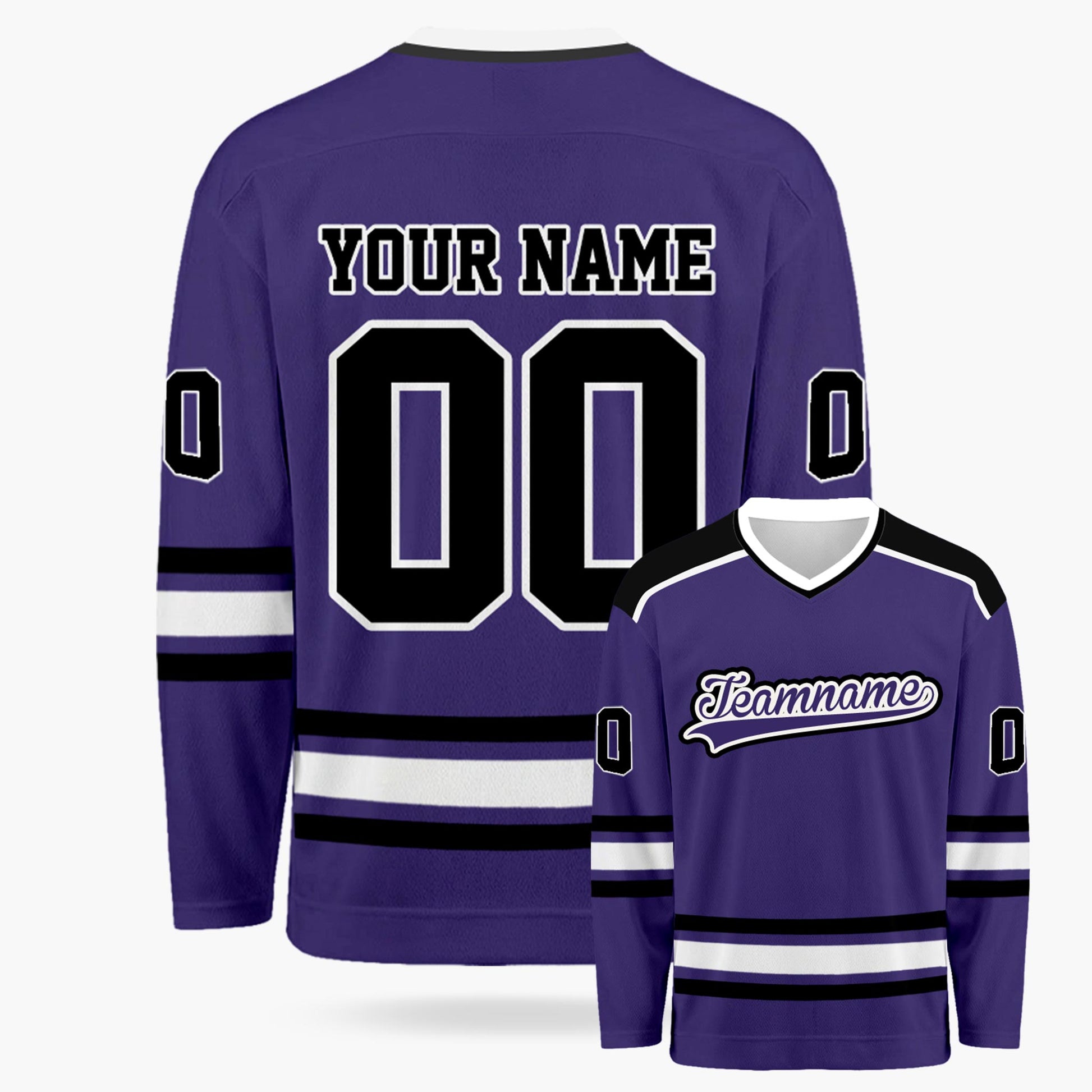 Custom Hockey Jersey Purple and Black - Design Your Own
