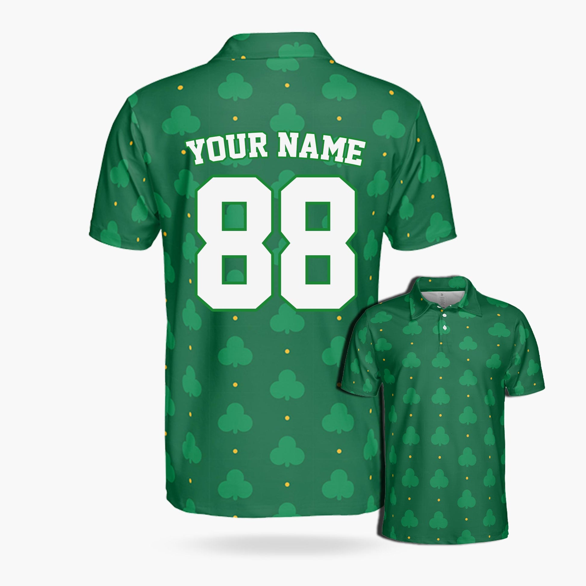 Custom St. Patrick's Day Golf Polo Classic Shamrock - Design Your Own