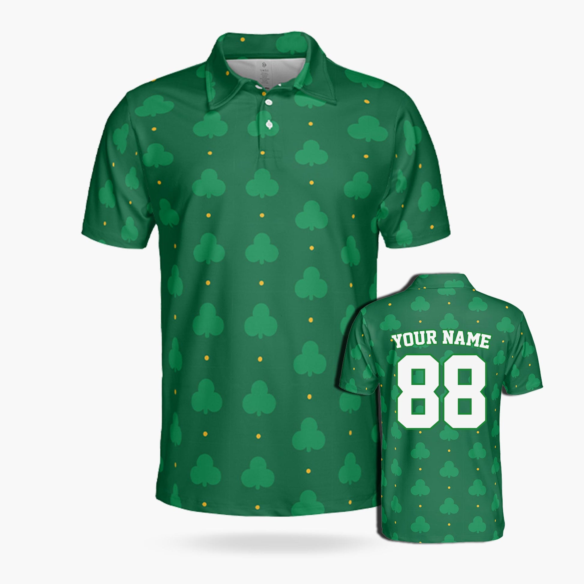 Custom St. Patrick's Day Golf Polo Classic Shamrock - Design Your Own