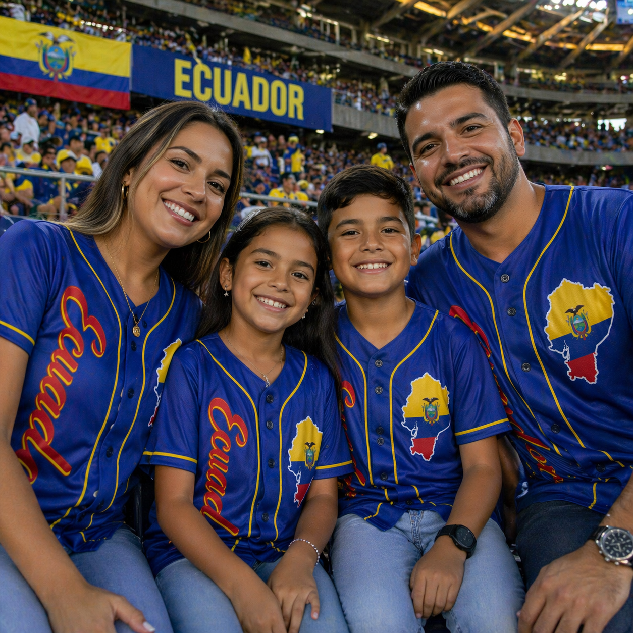 Custom Ecuador Baseball Jersey Ecuadorian Fan Split Tricolor – Personalized Name Number