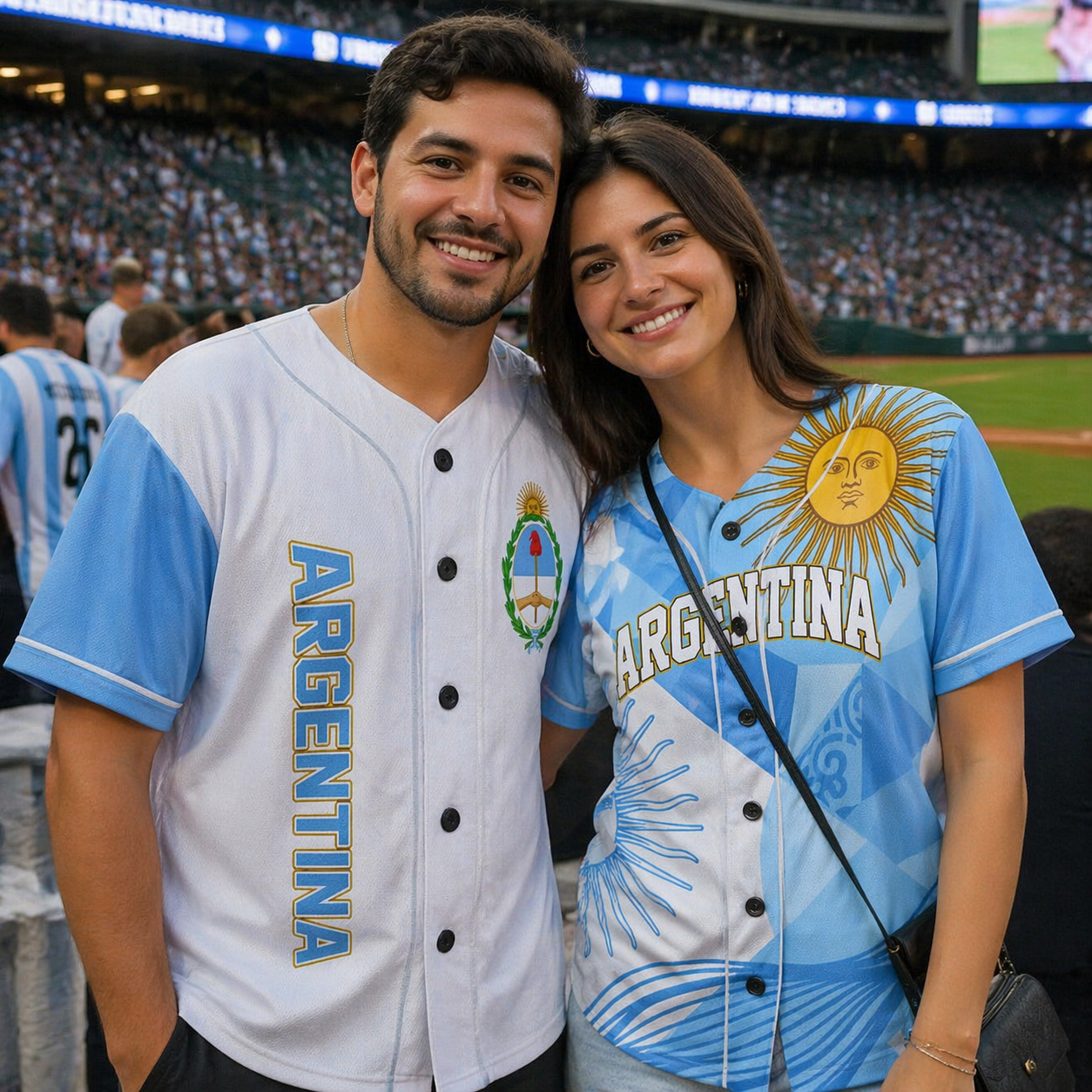 Custom Argentina Baseball Jersey Argentinian Fan Sun – Personalized Name Number