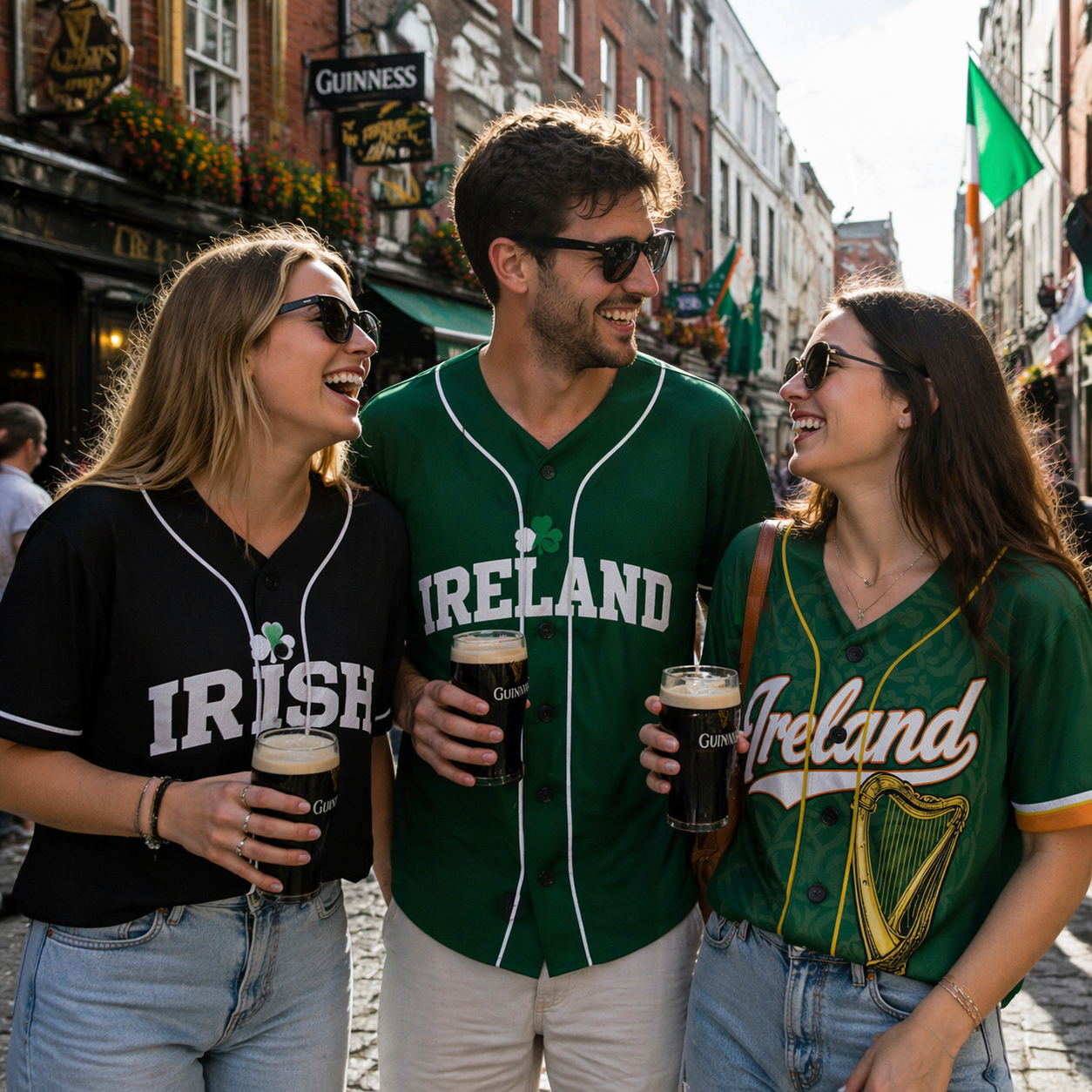 Custom Ireland Baseball Jersey Irish Fan Classic Script Green – Personalized Name Number
