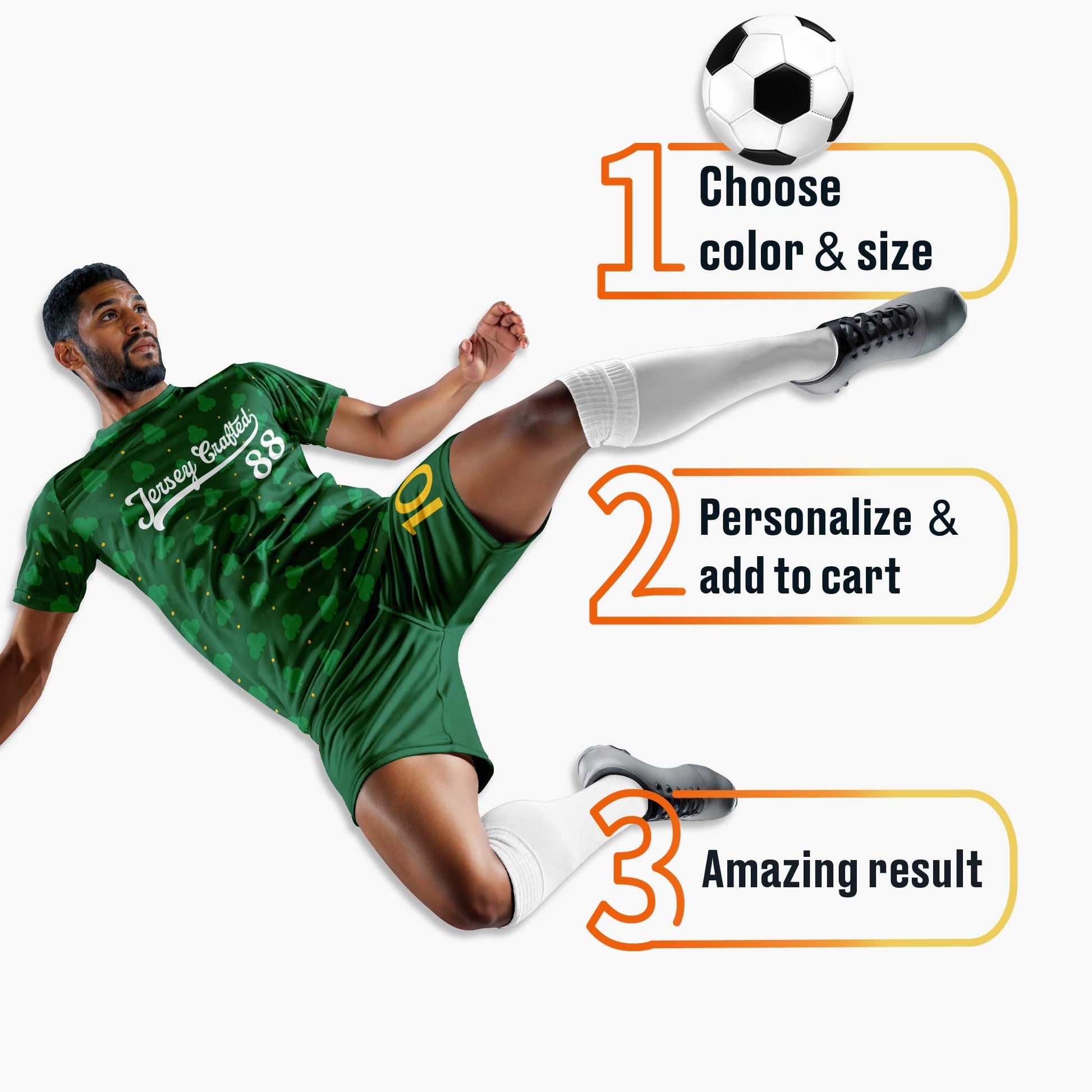 Custom St. Patrick's Day Soccer Jersey Classic Shamrock - Design Your Own