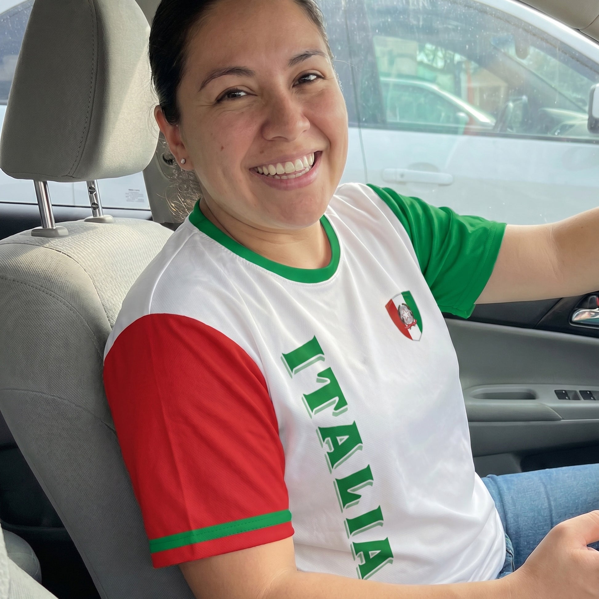 Custom Italy Italia Soccer Jersey Italian Fan Split Flag Bold – Personalized Name Number