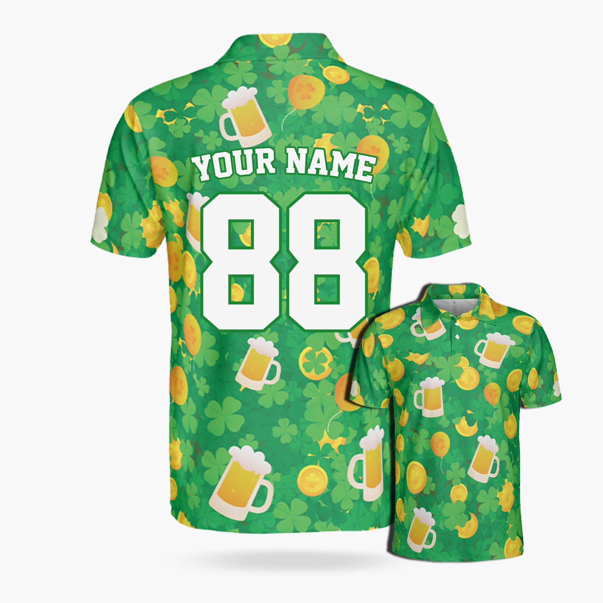 Custom St. Patrick's Day Golf Polo Lucky Gold - Design Your Own