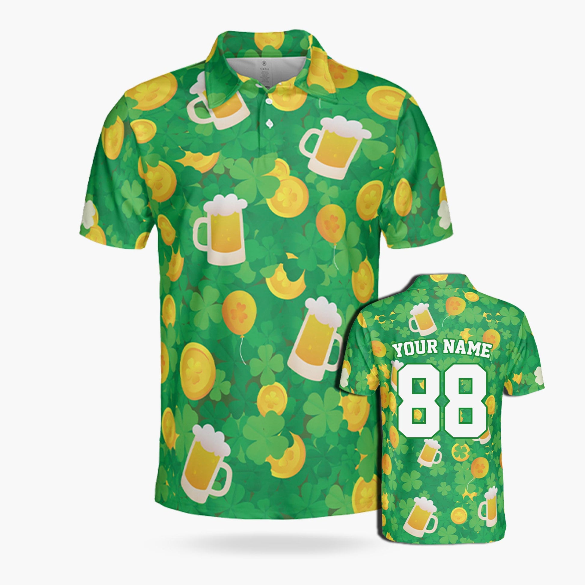 Custom St. Patrick's Day Golf Polo Lucky Gold - Design Your Own