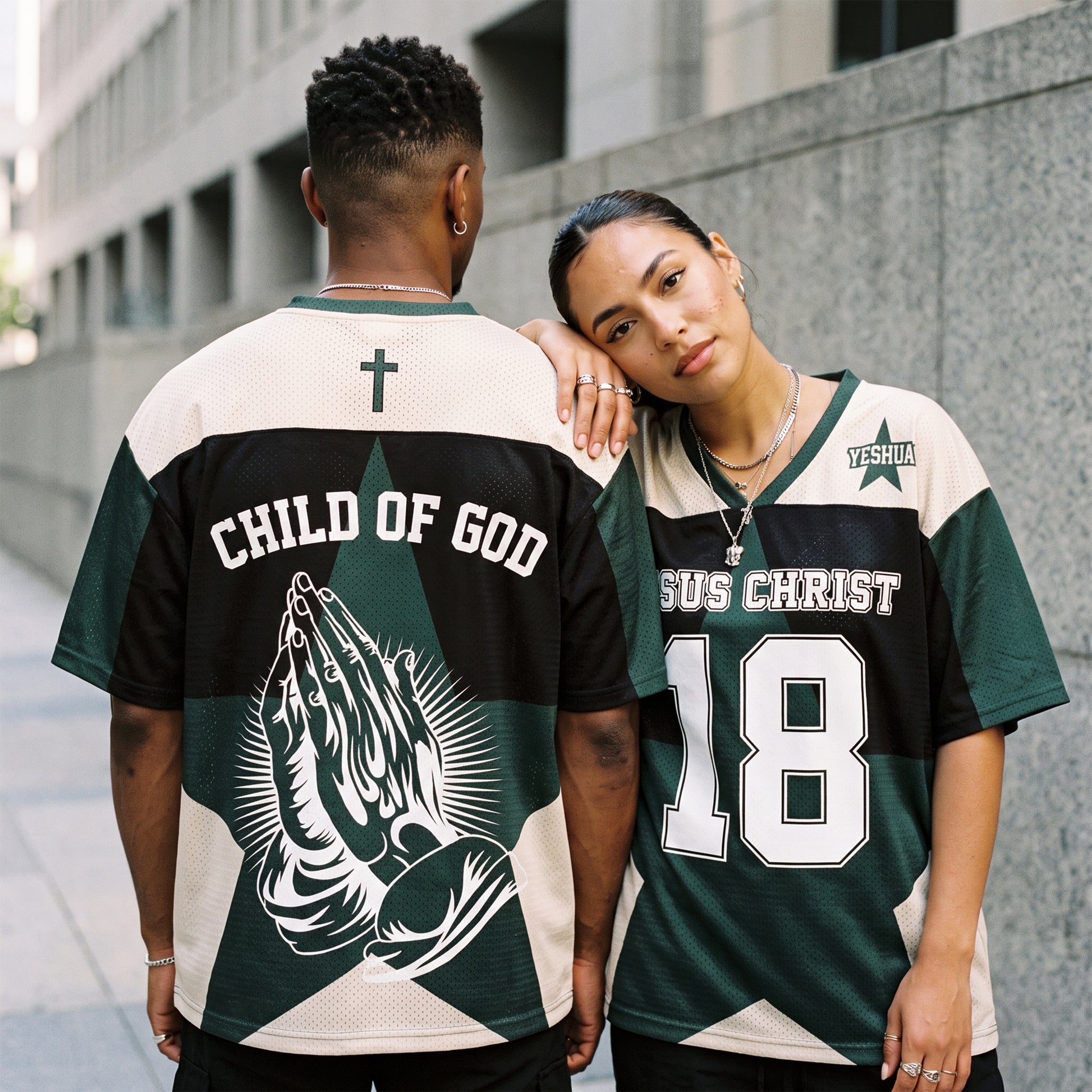 Custom Religious Drop Shoulder Football Jersey Eternal Kingdom - Personalized Name Number