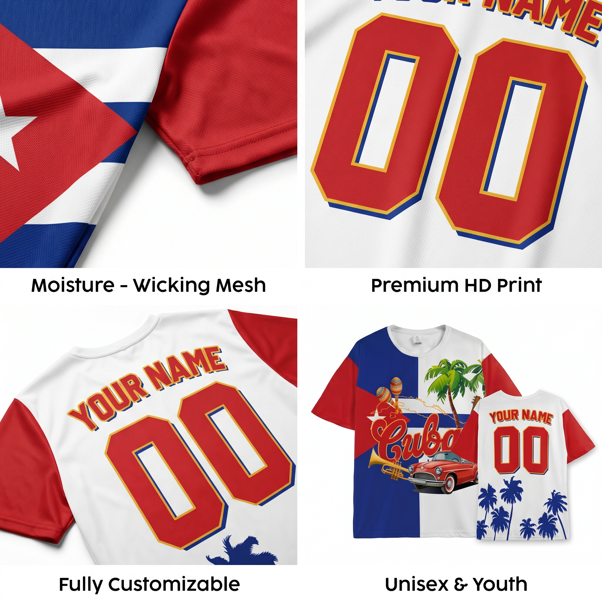 Custom Cuba Soccer Jersey Cuban Fan Heritage Landmark - Personalized Name Number