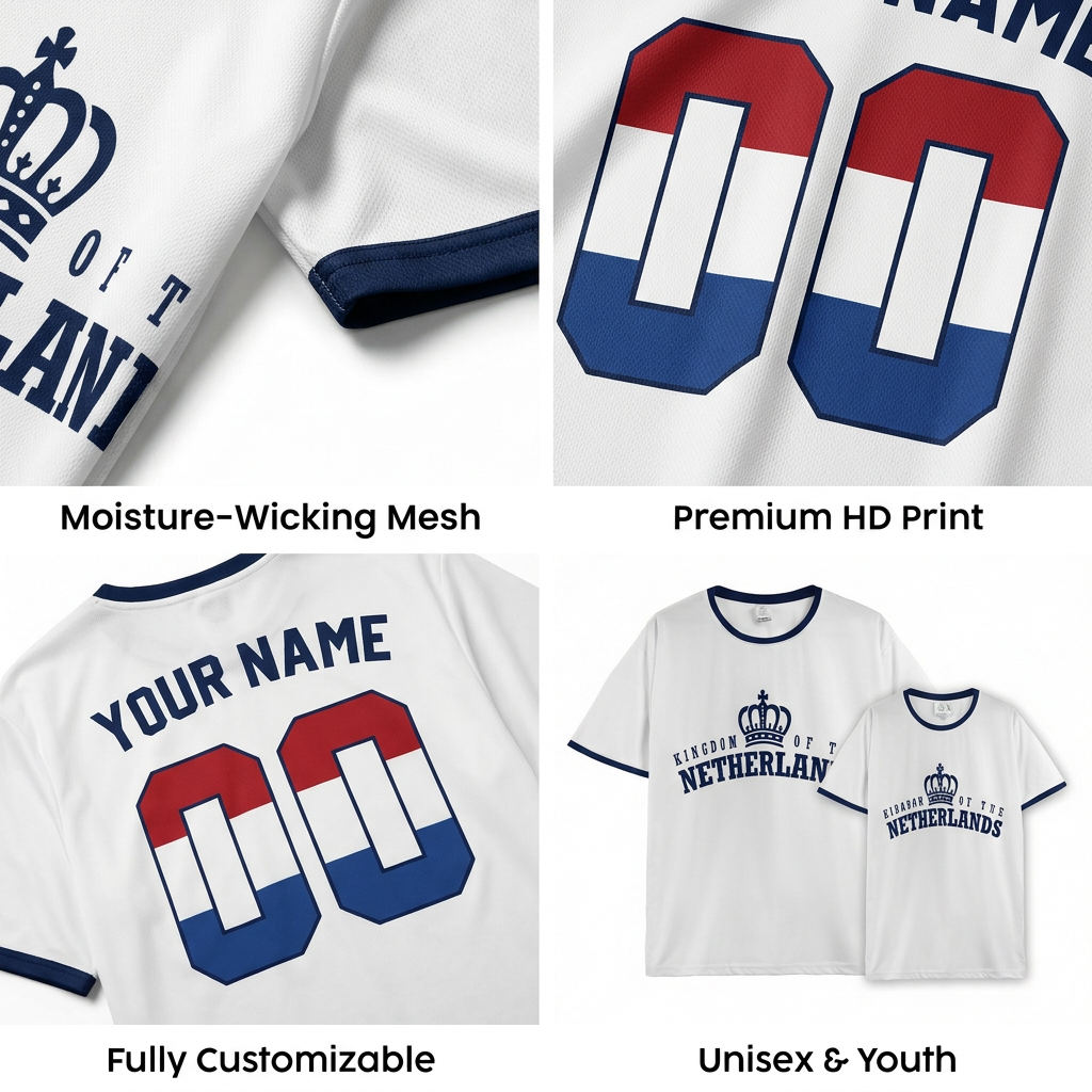 Custom Netherlands Soccer Jersey Dutch Fan Lion - Personalized Name Number