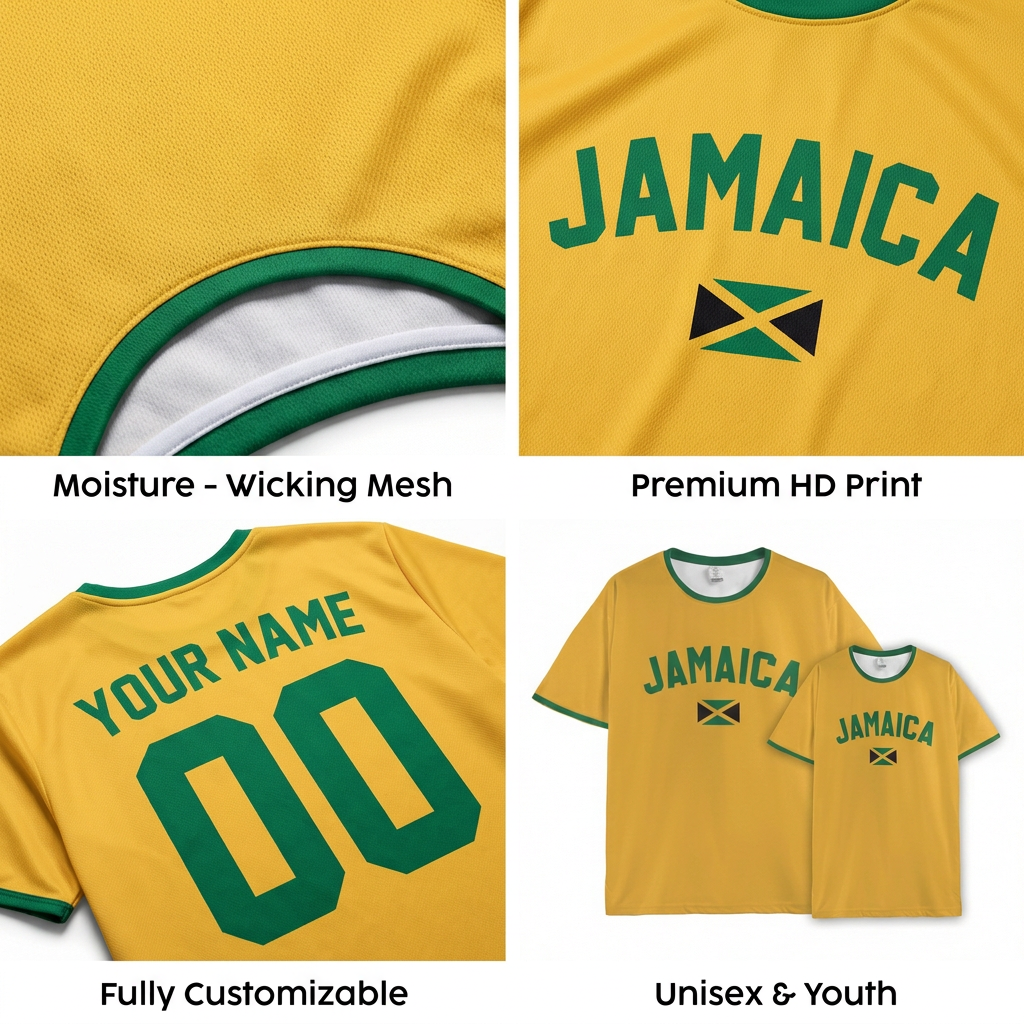 Custom Jamaica Soccer Jersey Jamaican Fan Royal Lion – Personalized Name Number