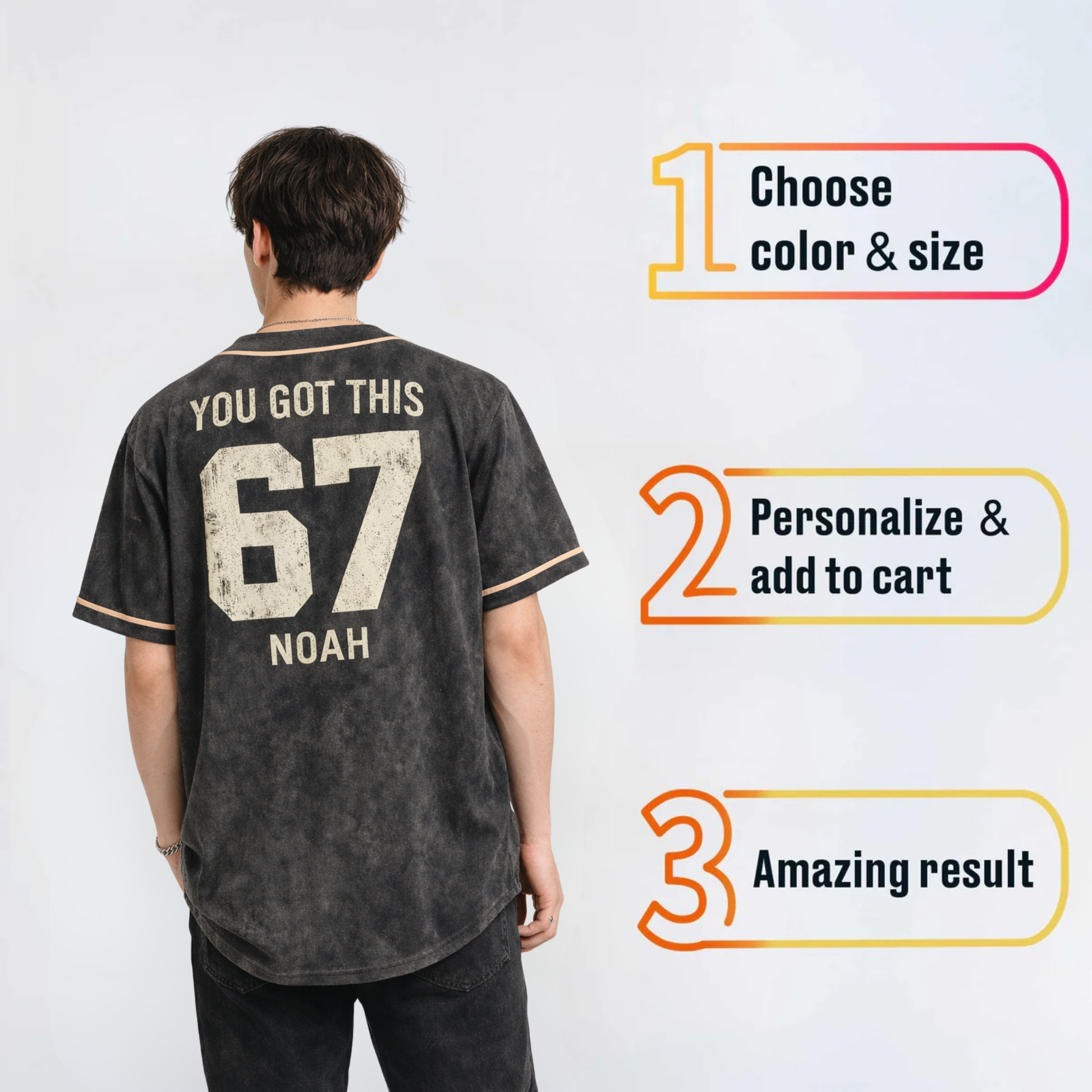 Custom 6-7 Baseball Jersey – Six Seven Meme Design Add Your Name and Number