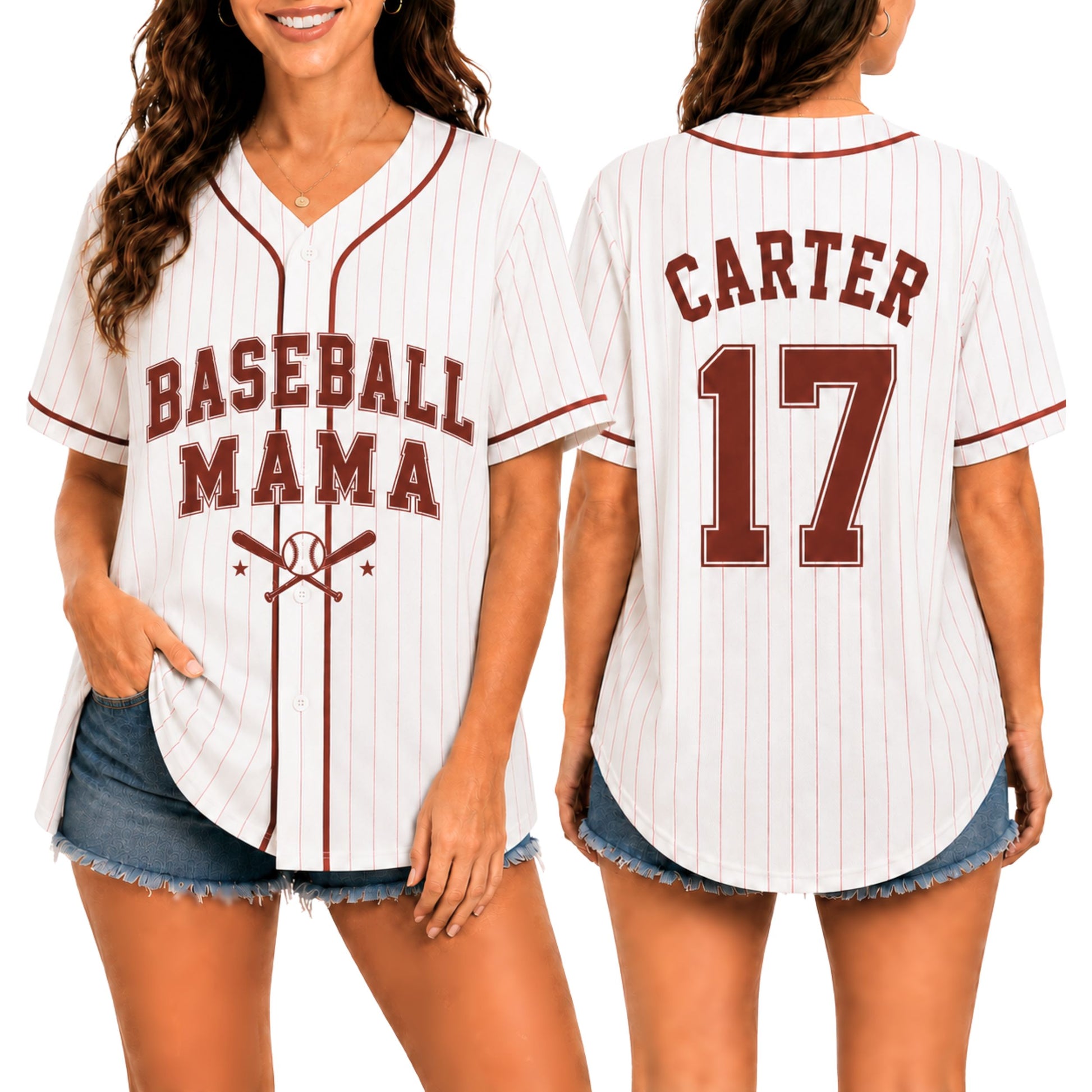 Custom Baseball Mama Baseball Jersey - Design Your Own
