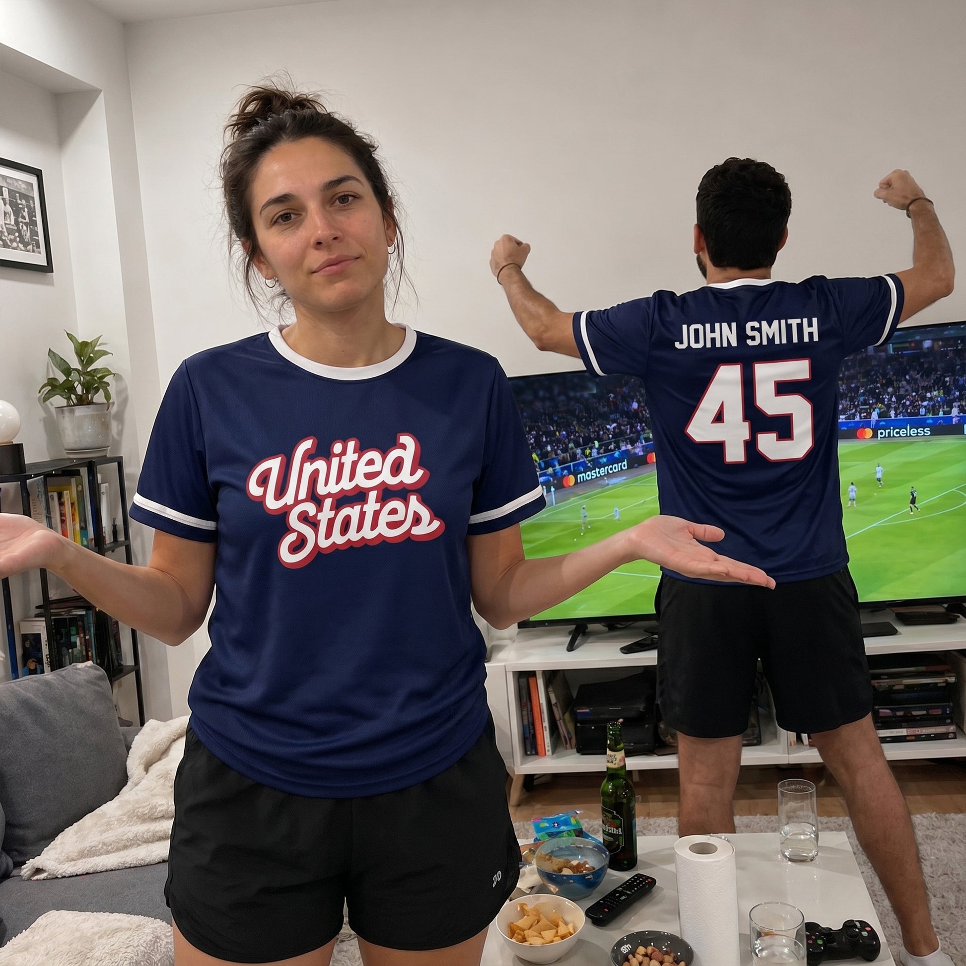Custom USA Soccer Jersey American Fan Eagle Crest - Personalized Name Number