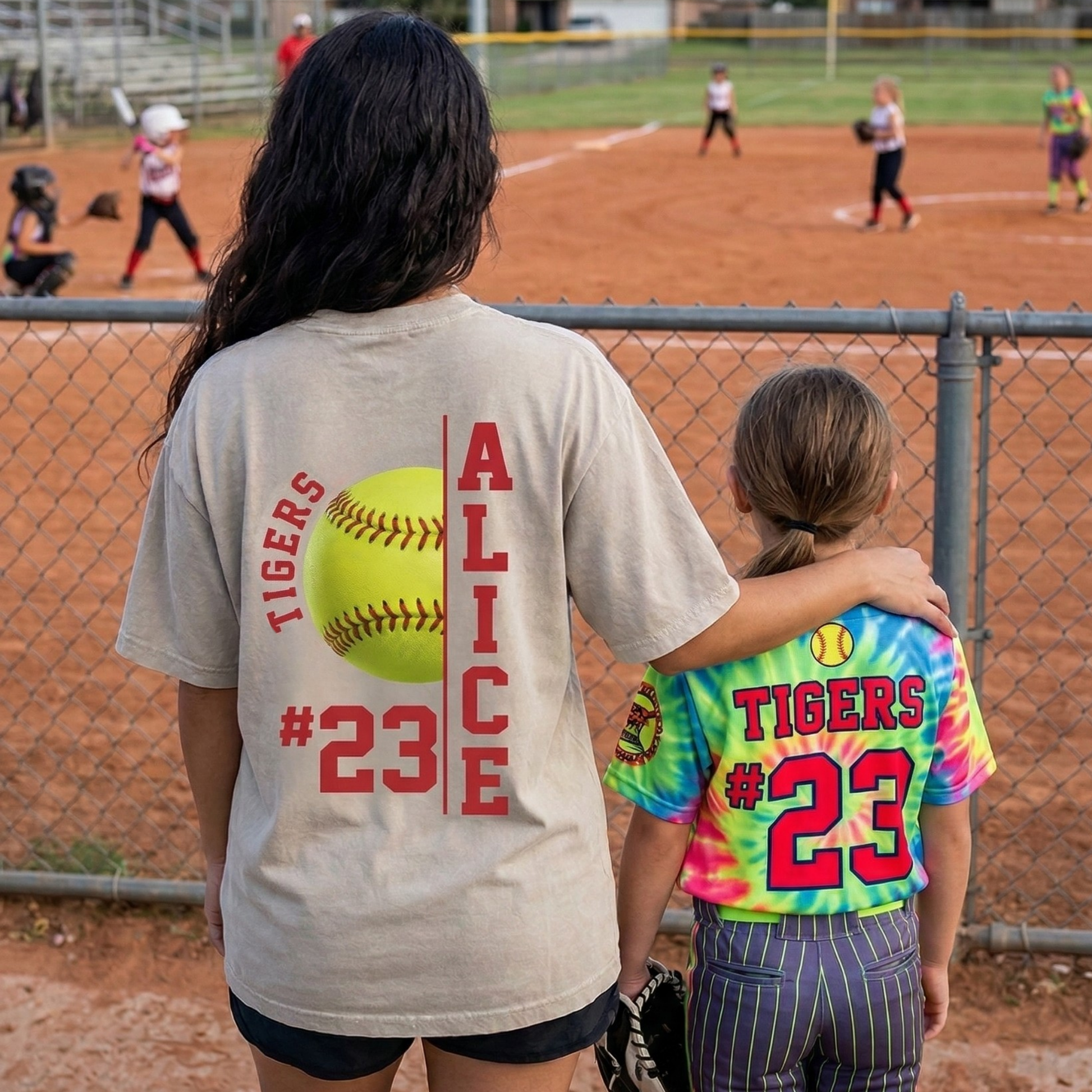 Custom T-Shirt Softball Dad Black - Personalized Name Number