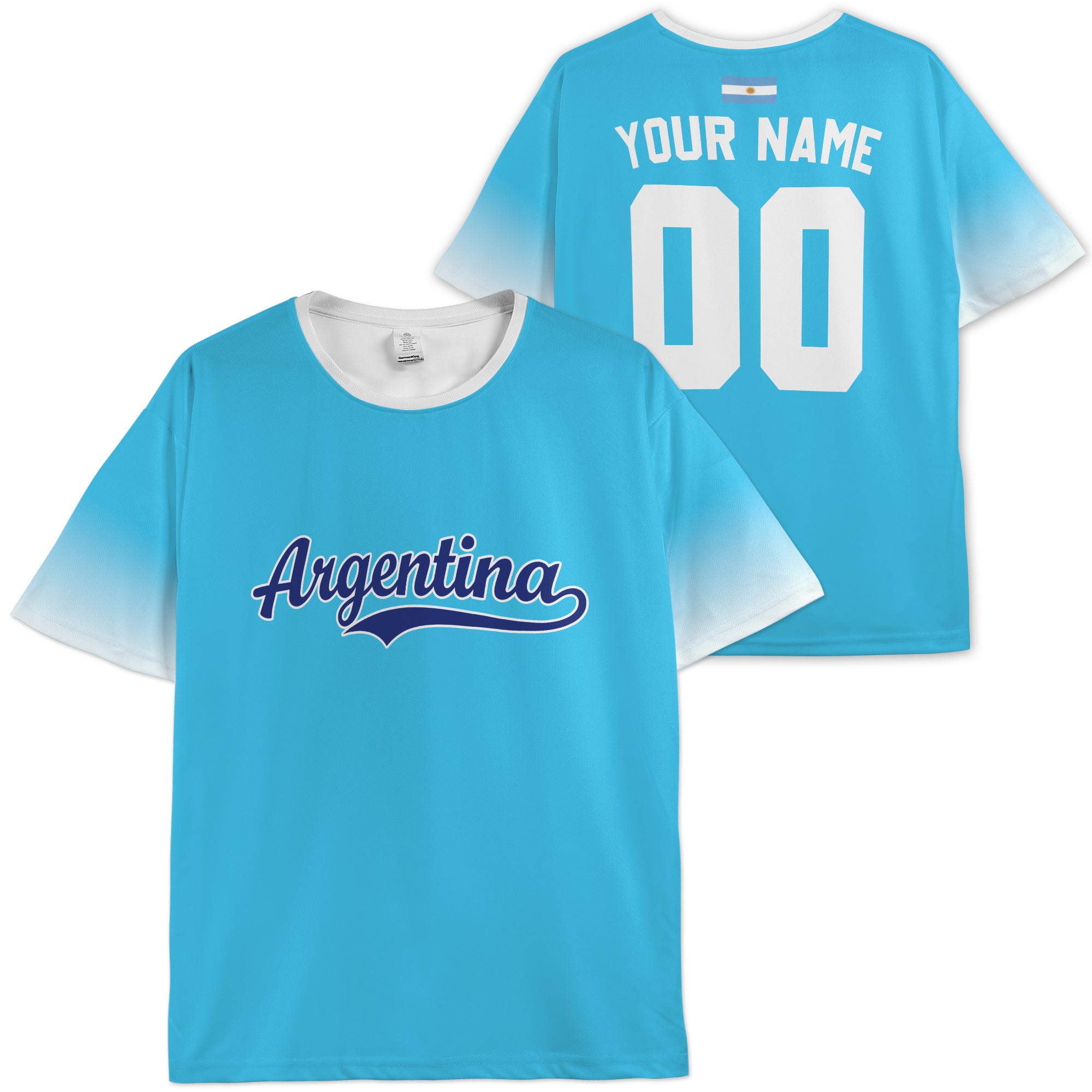 Custom Argentina Soccer Jersey Argentinian Fan Classic Sky Blue - Personalized Name Number