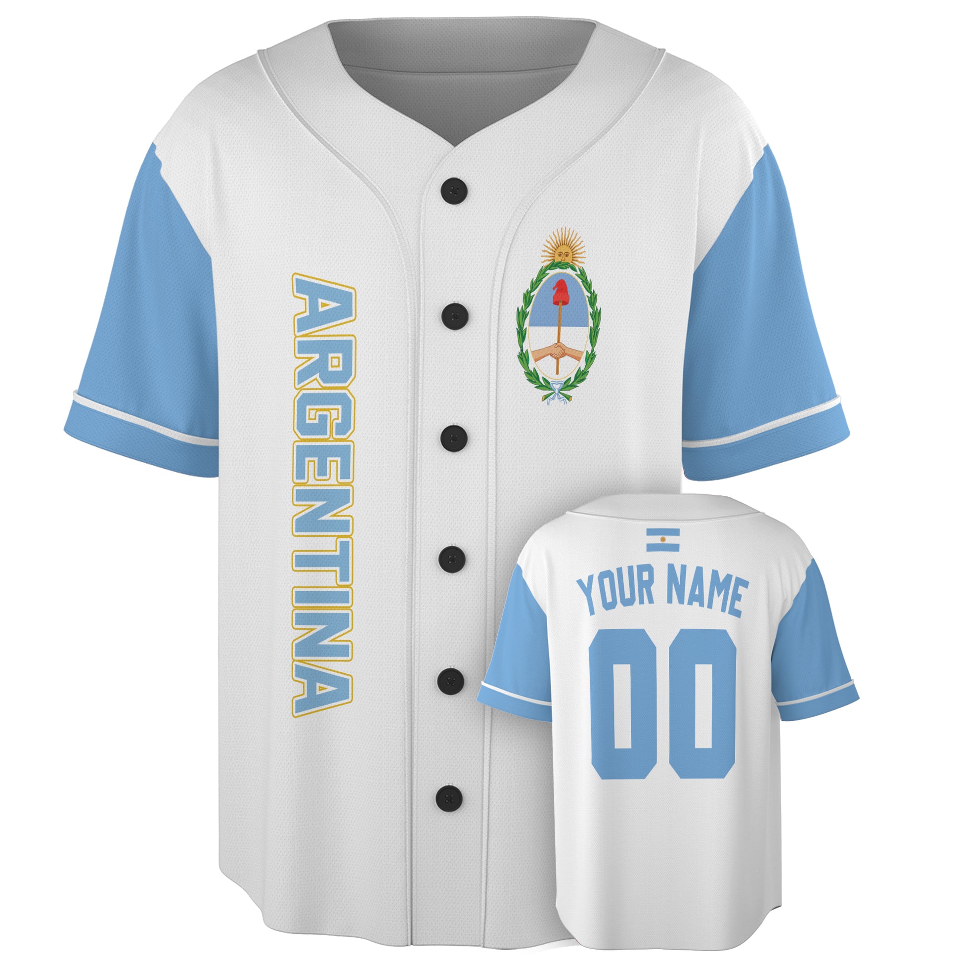 Custom Argentina Baseball Jersey Argentinian Fan Heritage – Personalized Name Number
