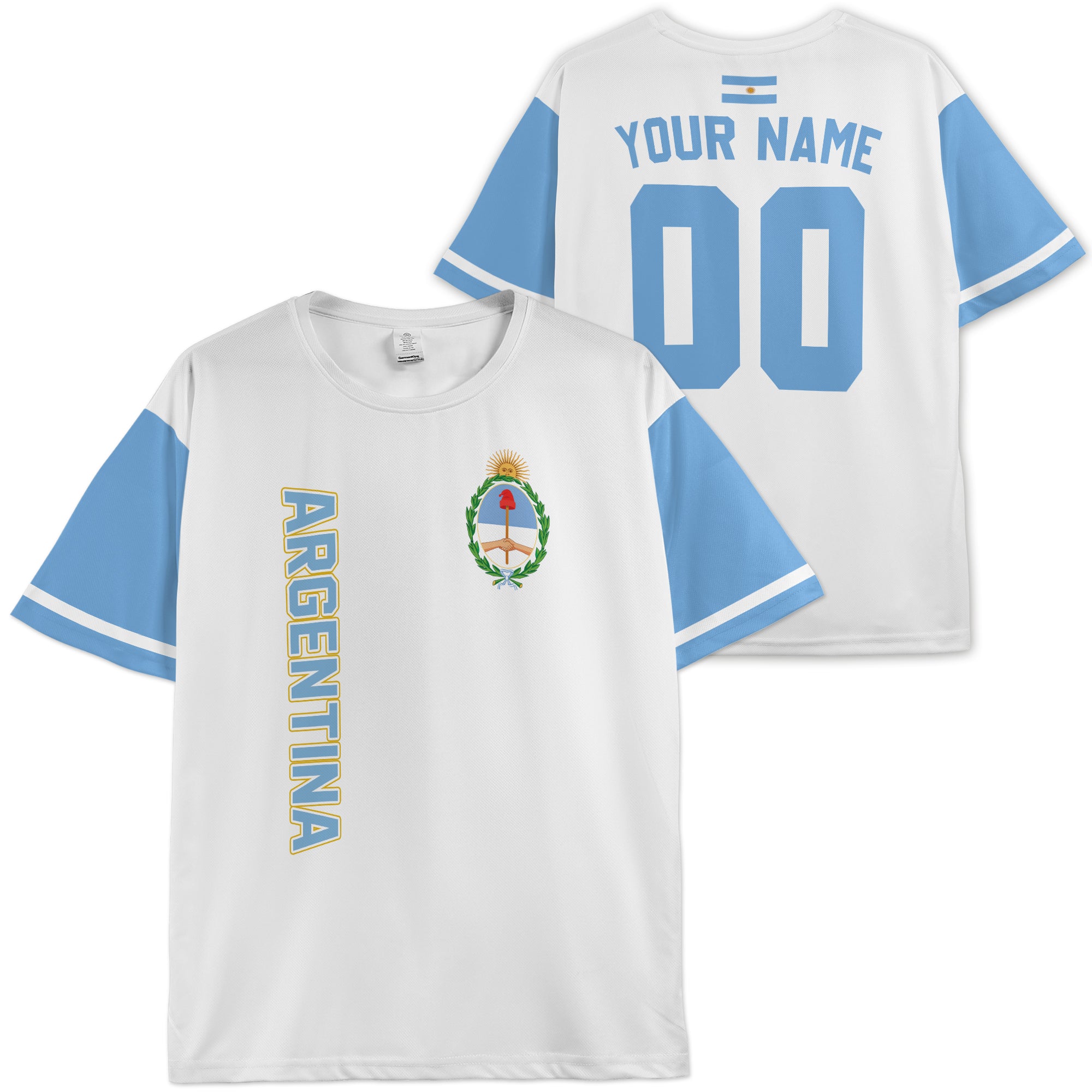Custom Argentina Soccer Jersey Argentinian Fan Heritage - Personalized Name Number