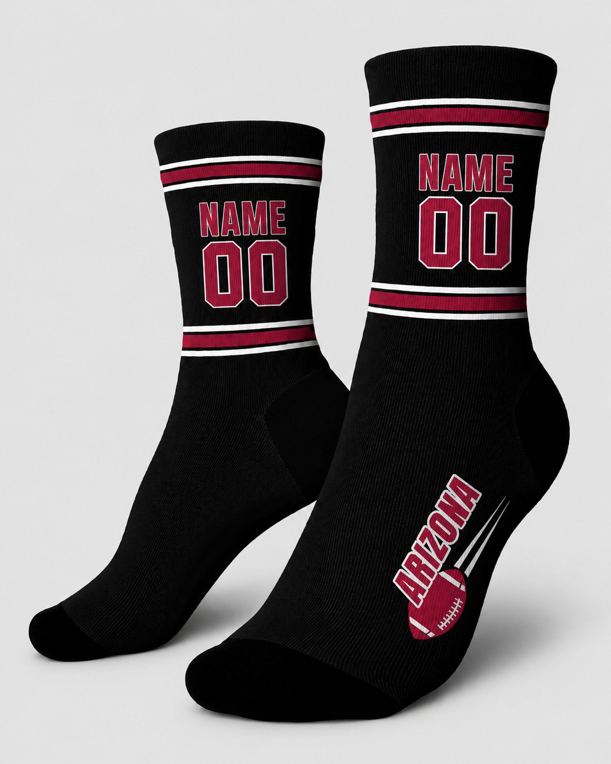 Custom City Sports Socks Arizona Black - Personalized Name Number