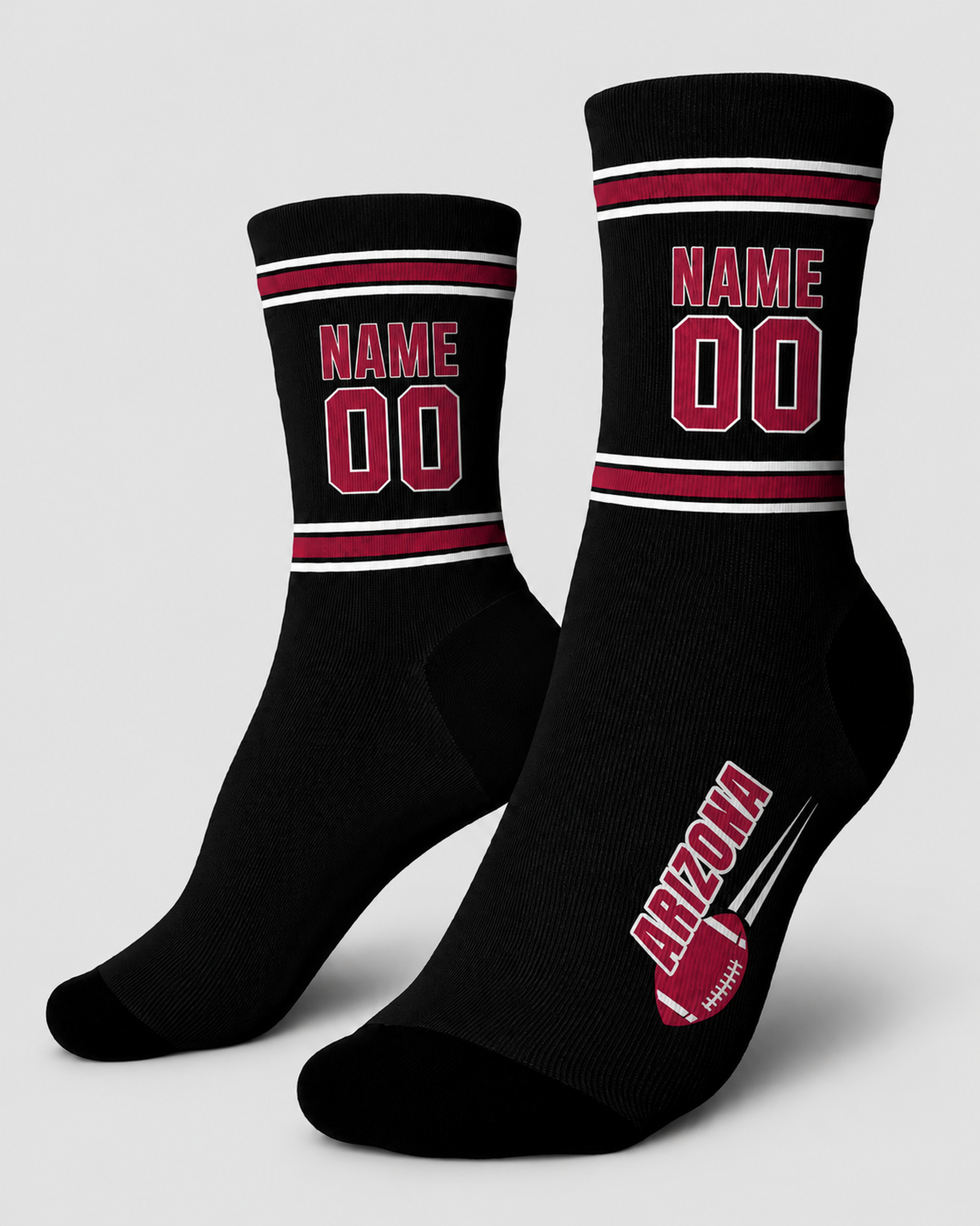 Custom City Sports Socks Arizona Black - Personalized Name Number