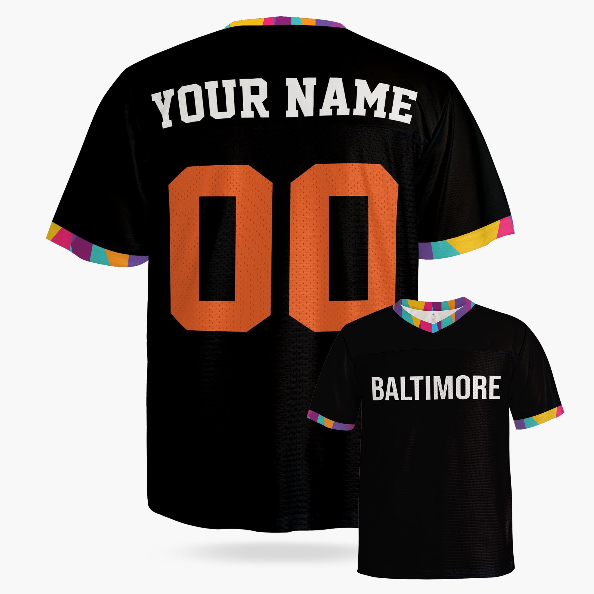 Custom City Football Jersey - Baltimore Black - Design Your Own