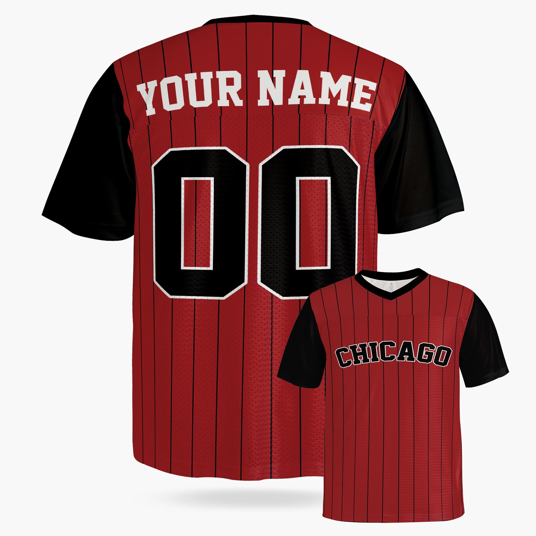 Custom City Football Jersey - Chicago Red - Design Your Own