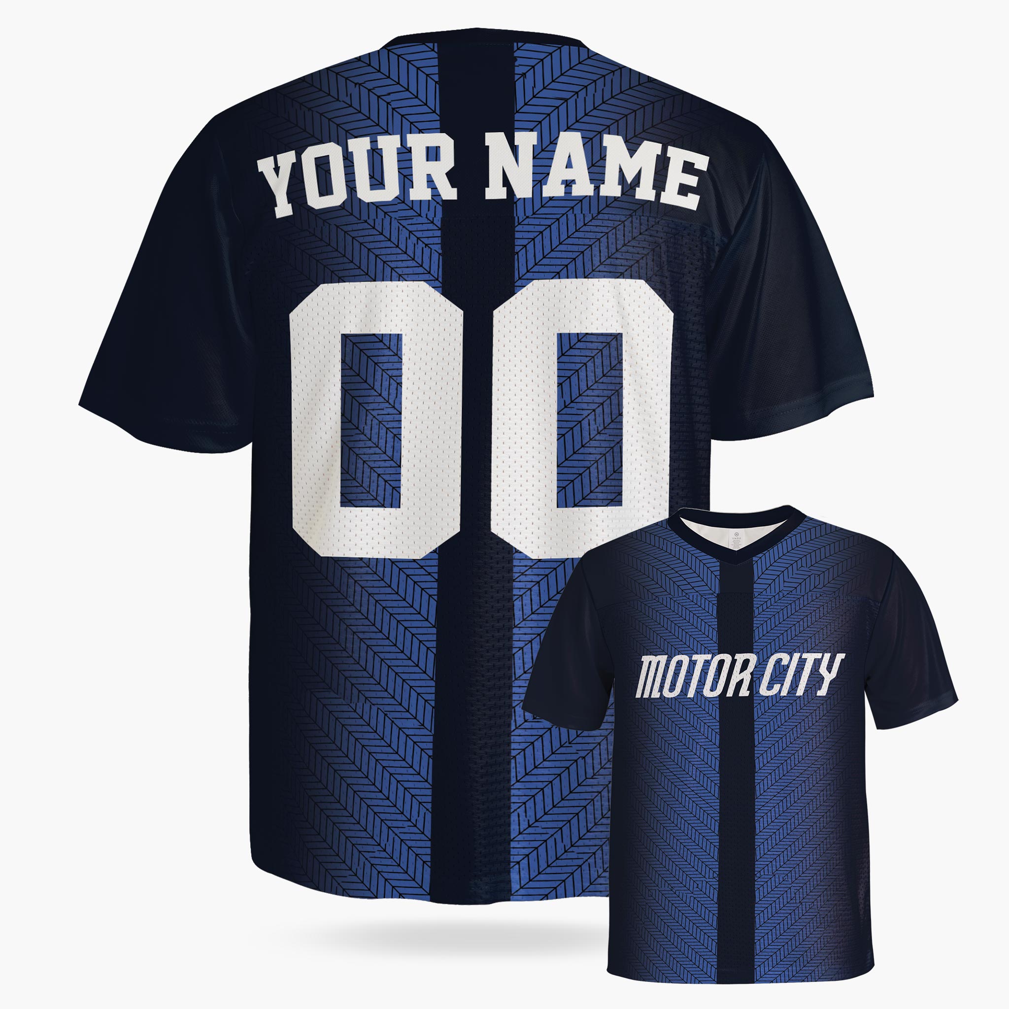 Custom City Football Jersey - Detroit Motor City Blue - Design Your Own