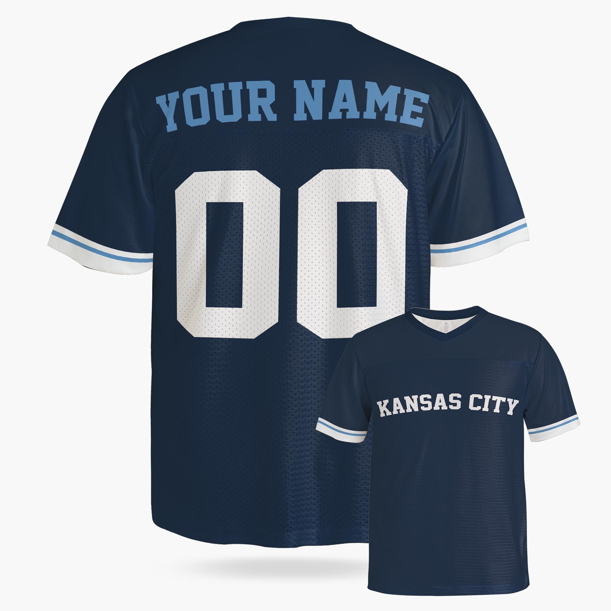 Custom City Football Jersey - Kansas Blue - Design Your Own
