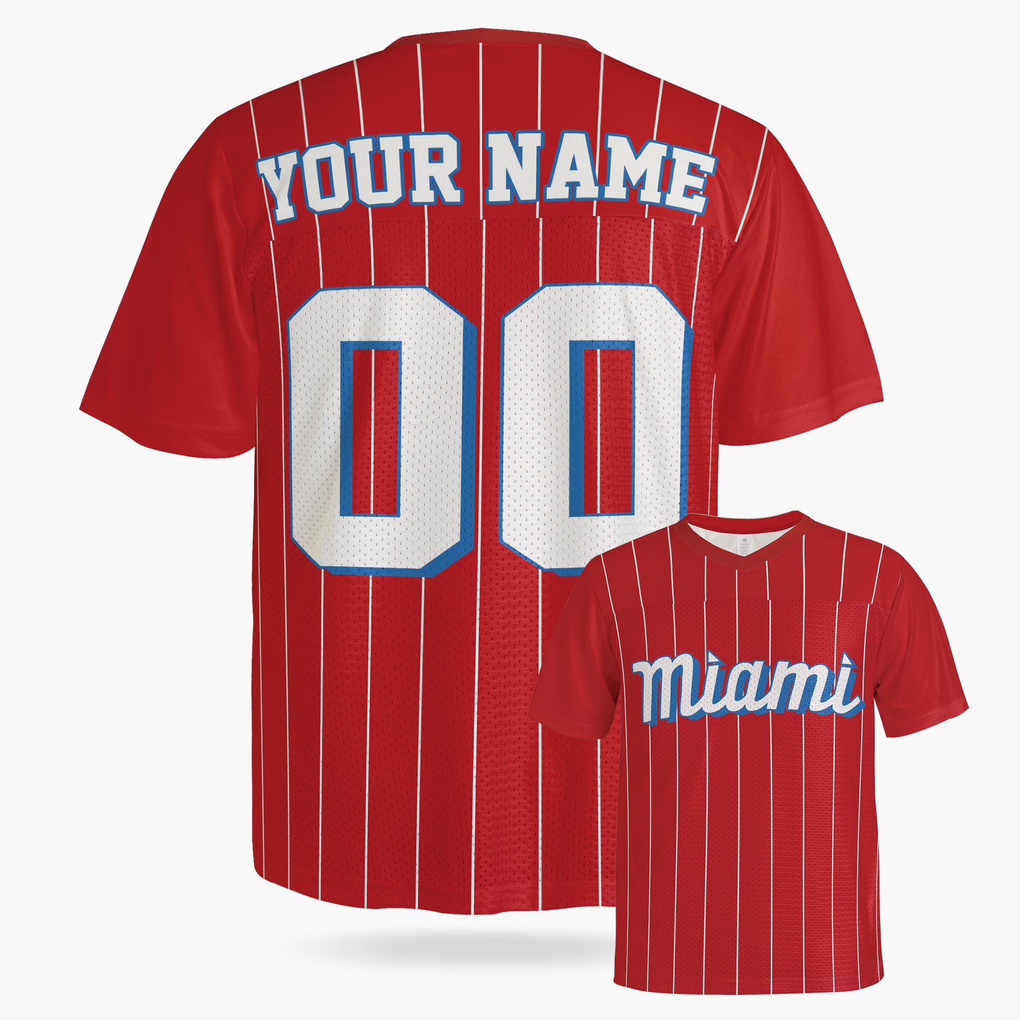 Custom City Football Jersey - Miami Red - Design Your Own