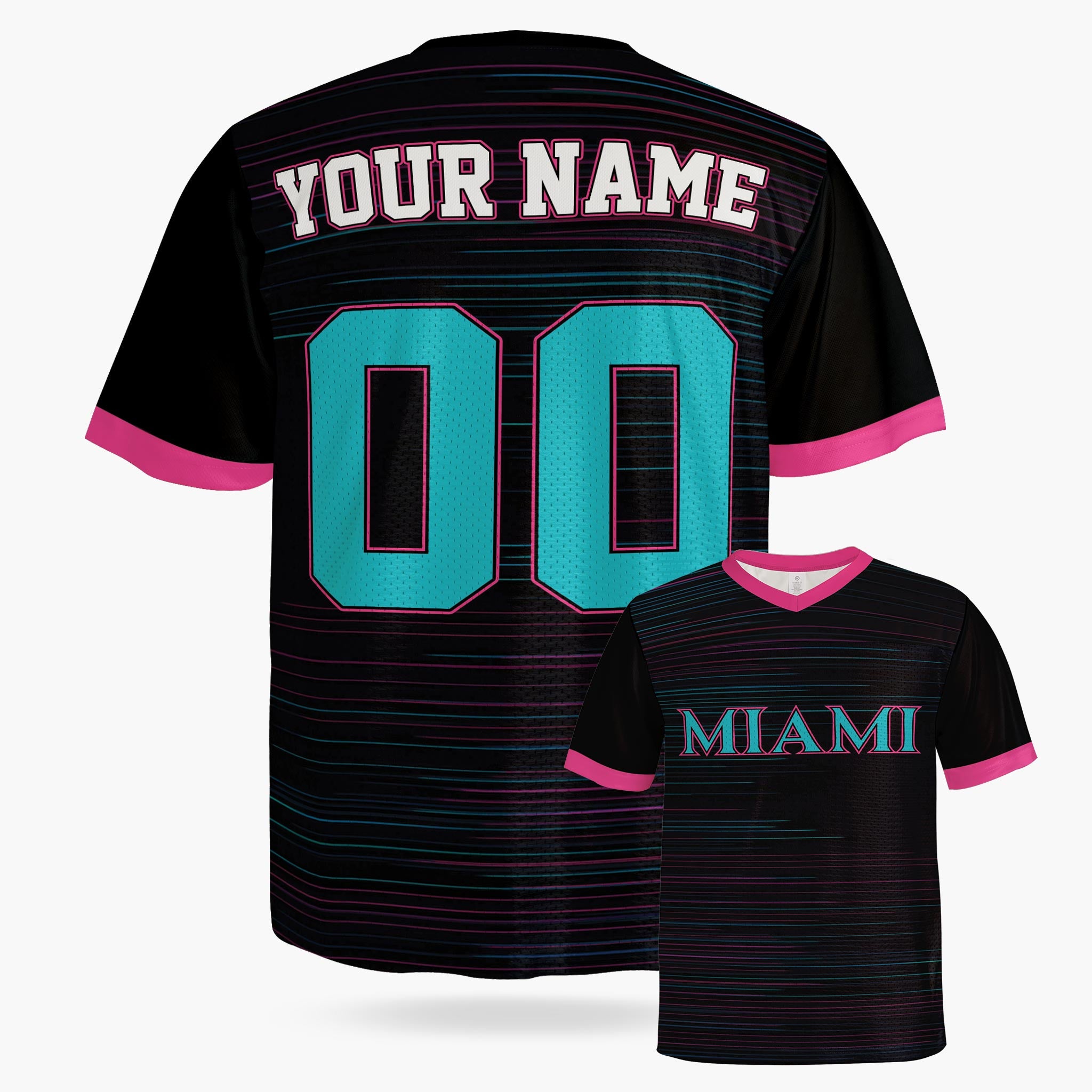 Custom City Football Jersey - Miami Black - Design Your Own