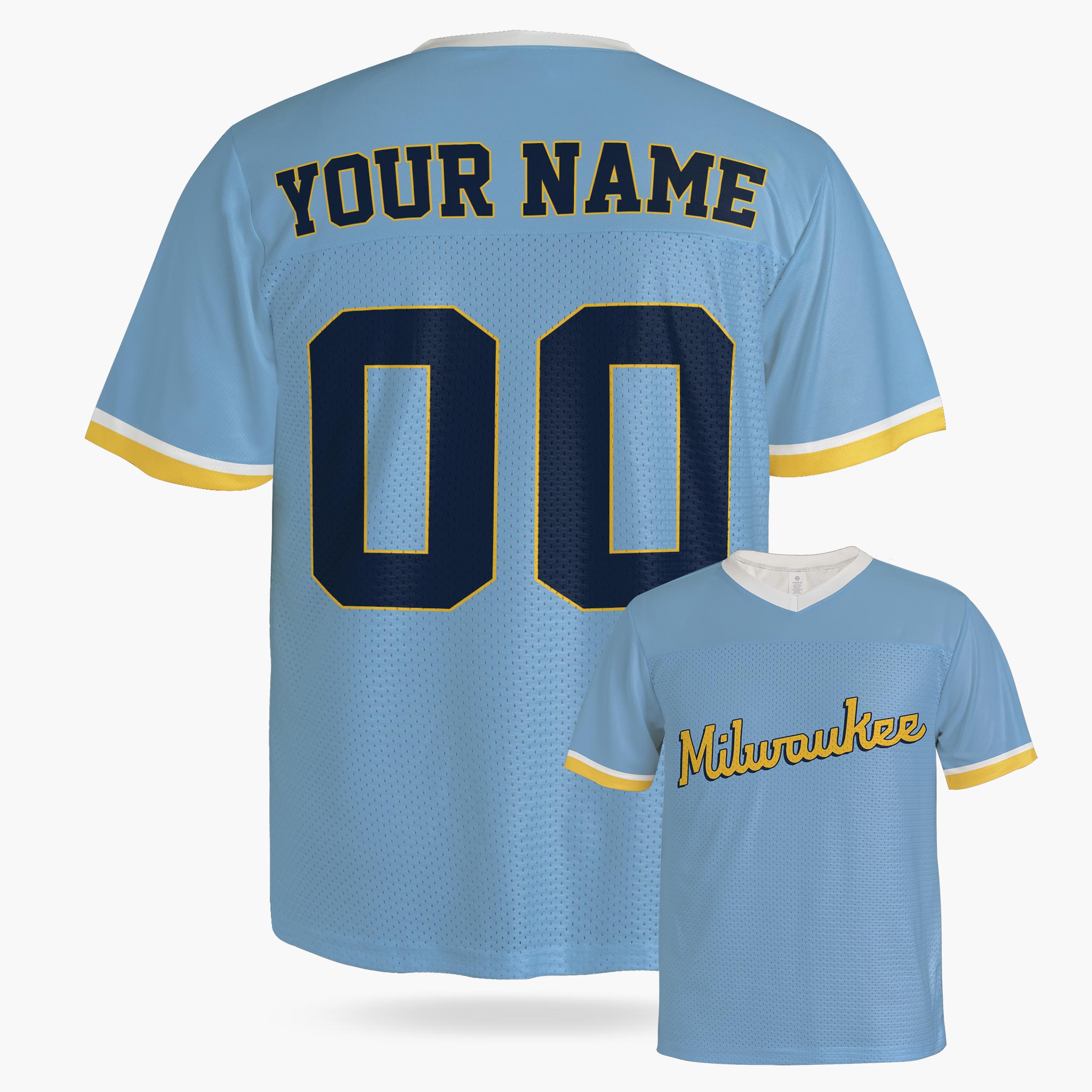 Custom City Football Jersey - Milwaukee Blue - Design Your Own