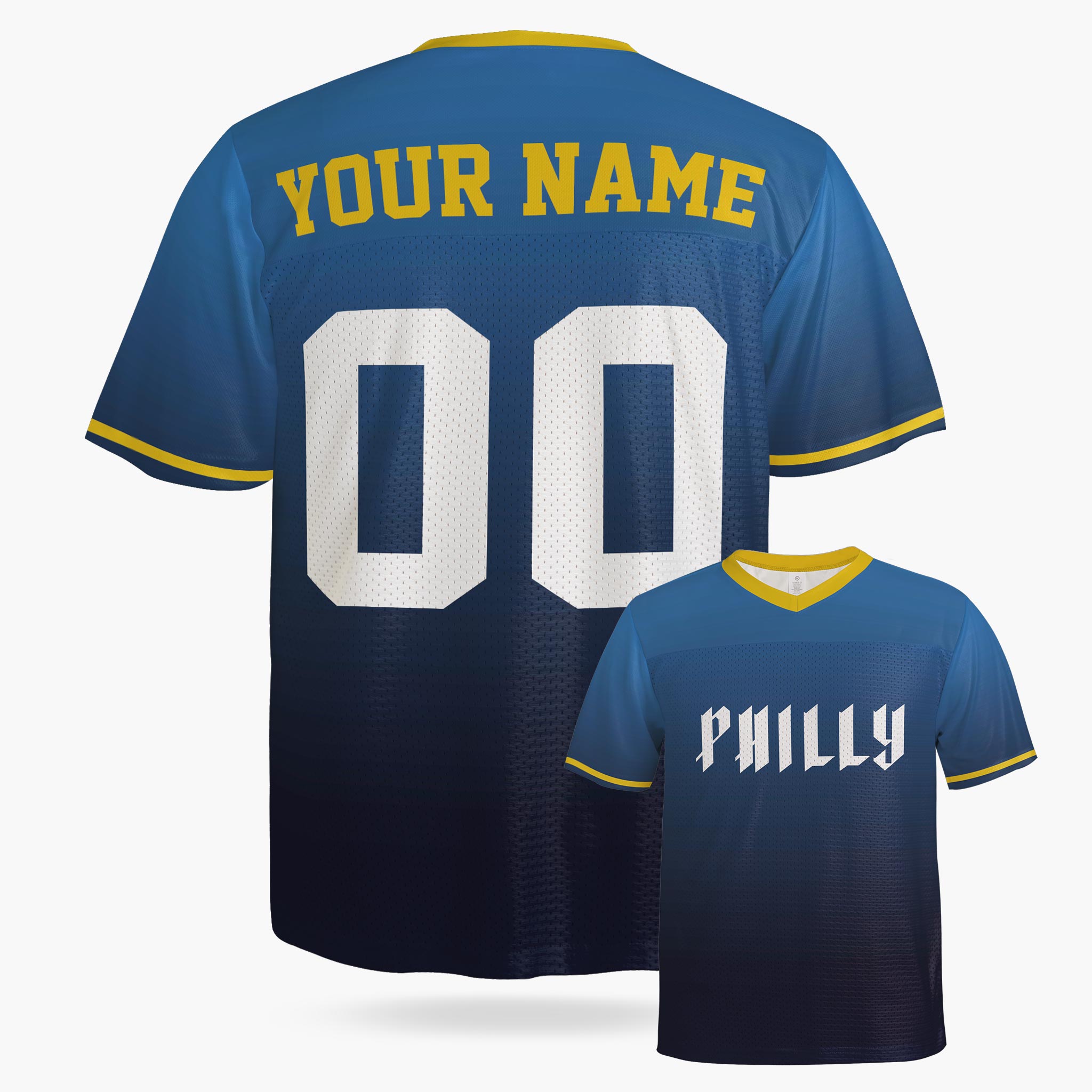 Custom City Football Jersey - Philadelphia Philly Blue - Design Your Own