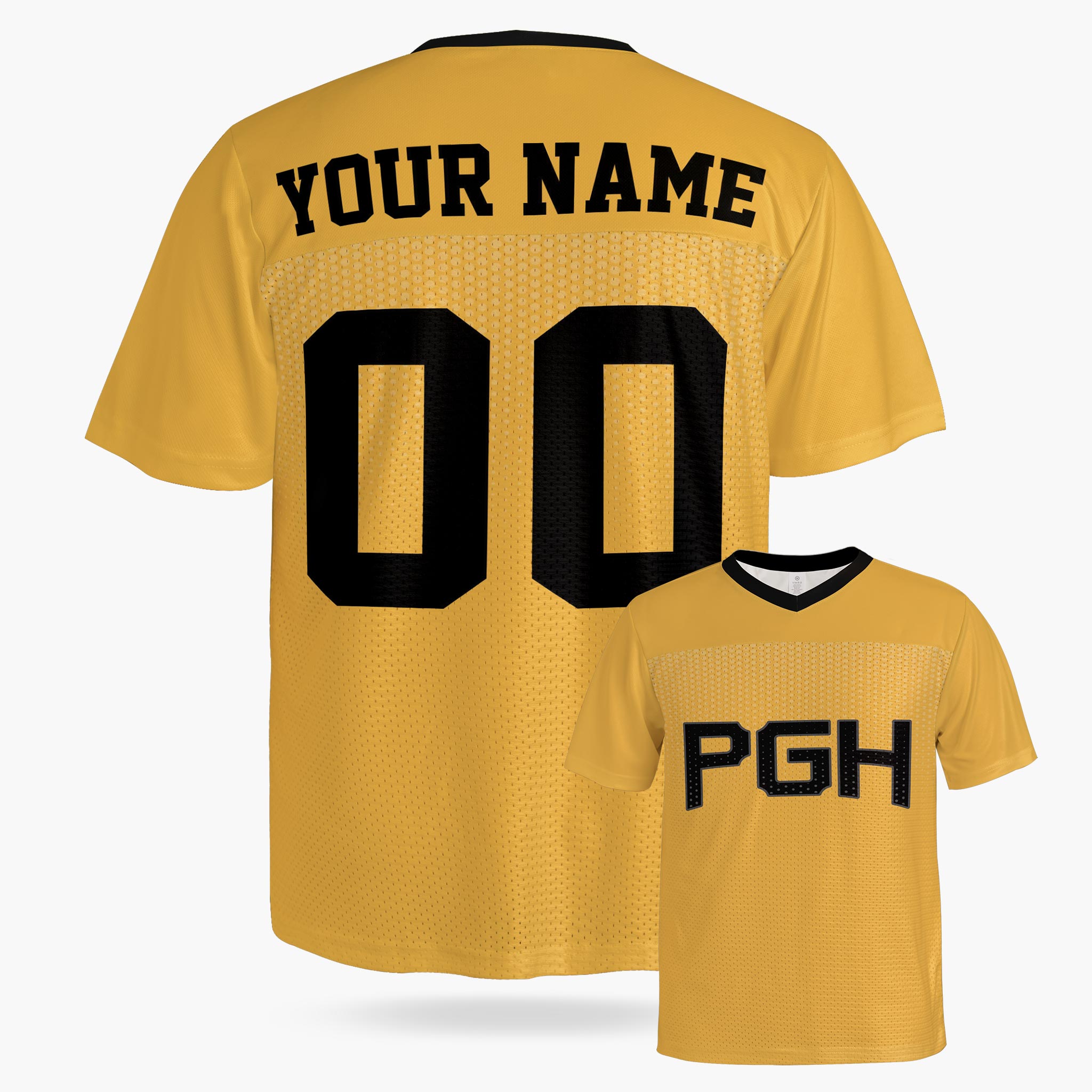 Custom City Football Jersey - Pittsburgh PGH Yellow - Design Your Own
