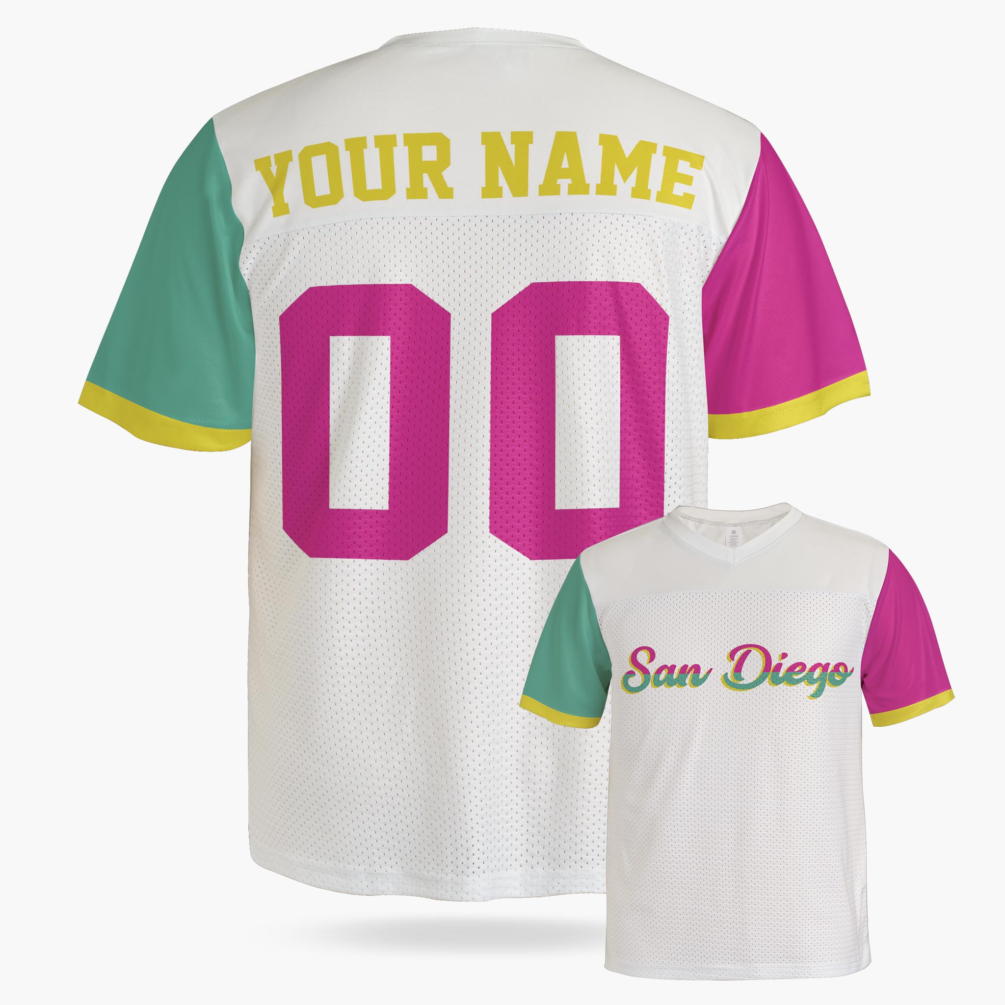 Custom City Football Jersey - San Diego White - Design Your Own