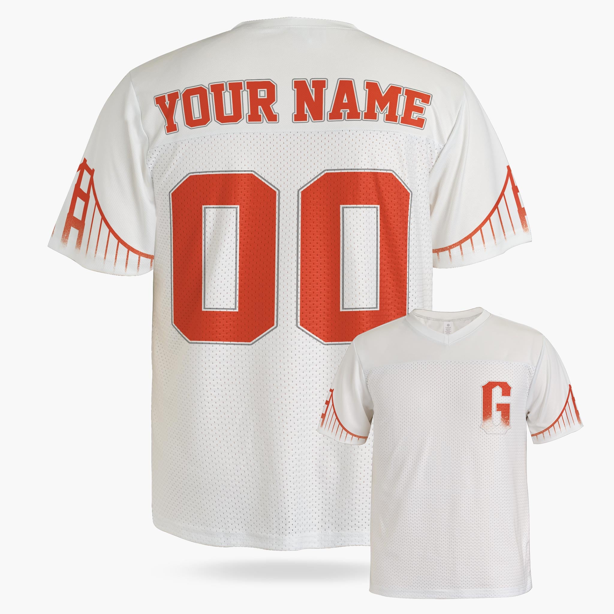 Custom City Football Jersey - San Francisco White - Design Your Own