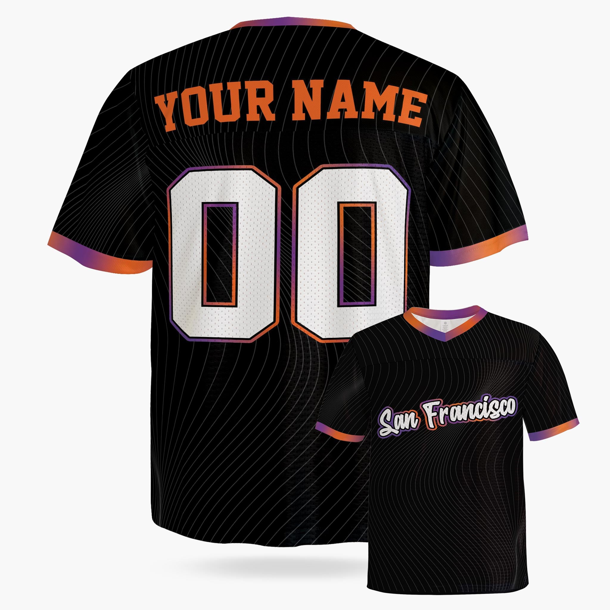 Custom City Football Jersey - San Francisco Black - Design Your Own