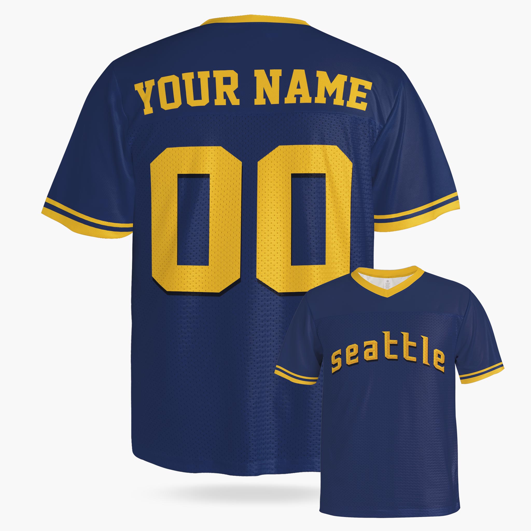 Custom City Football Jersey - Seattle Blue - Design Your Own
