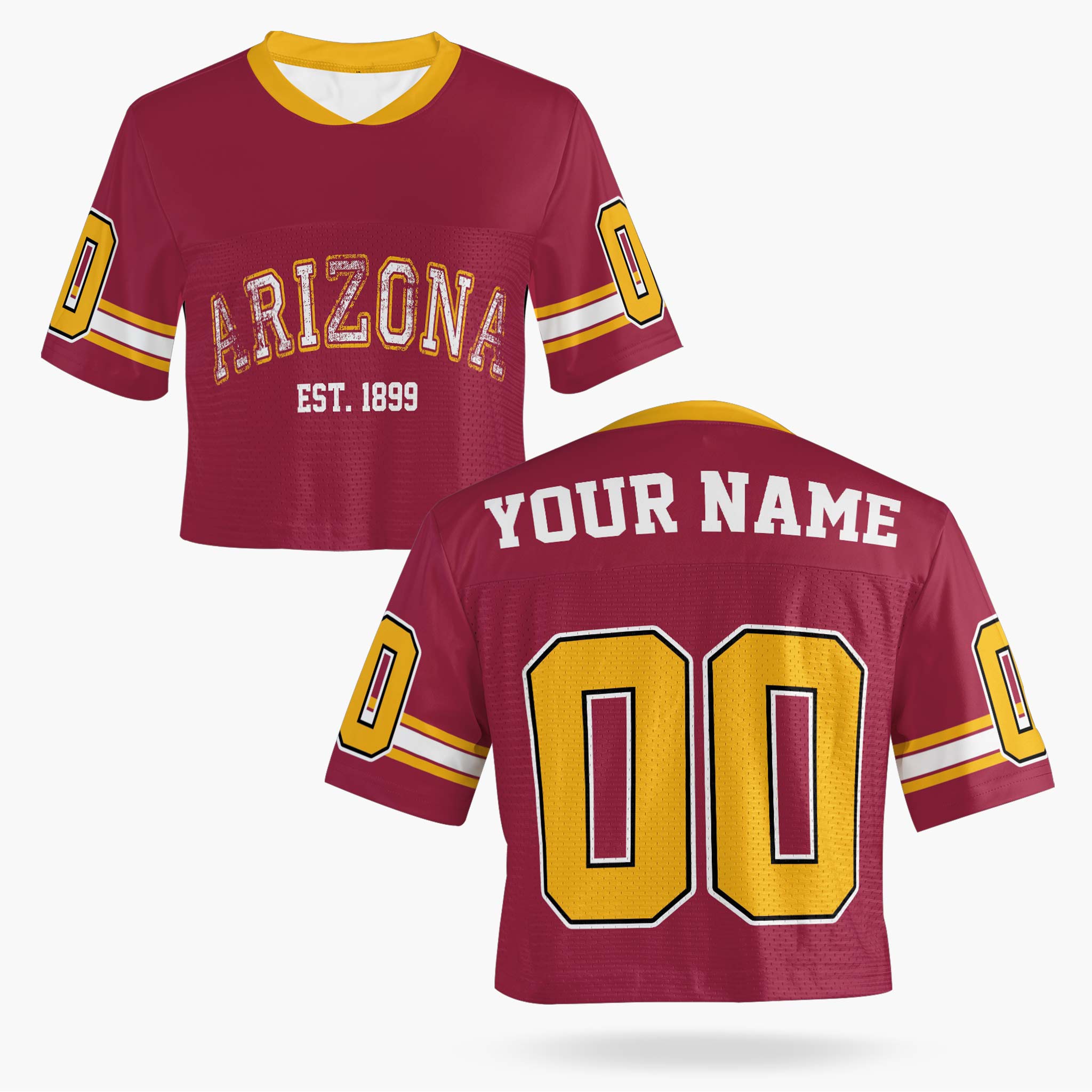 Custom Women's Crop Football Jersey Arizona - Design Your Own