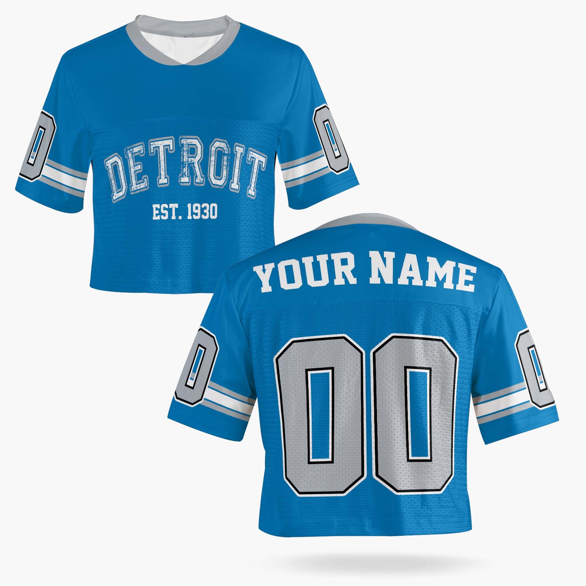 Custom Women's Crop Football Jersey Detroit - Design Your Own