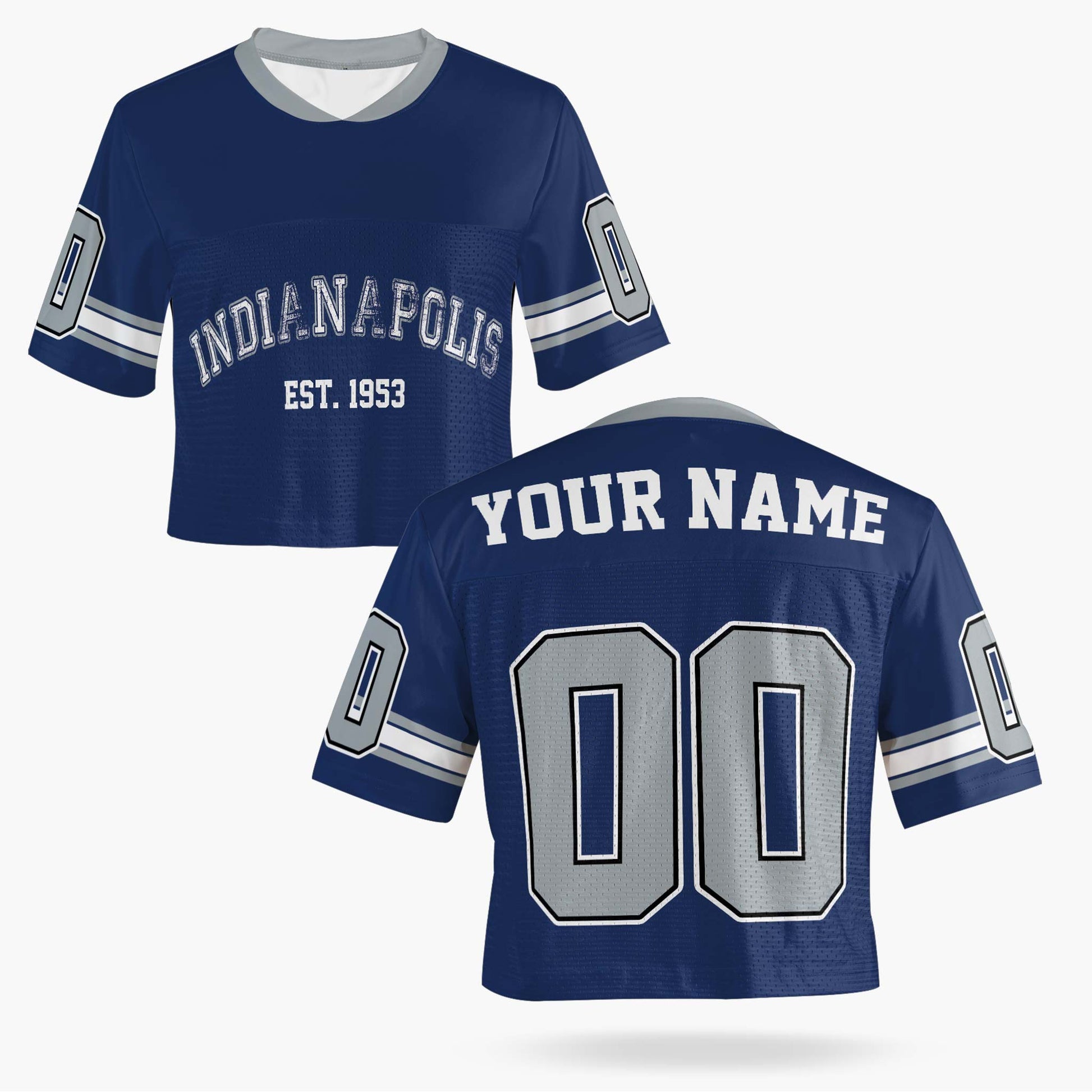Custom Women's Crop Football Jersey Indianapolis - Design Your Own