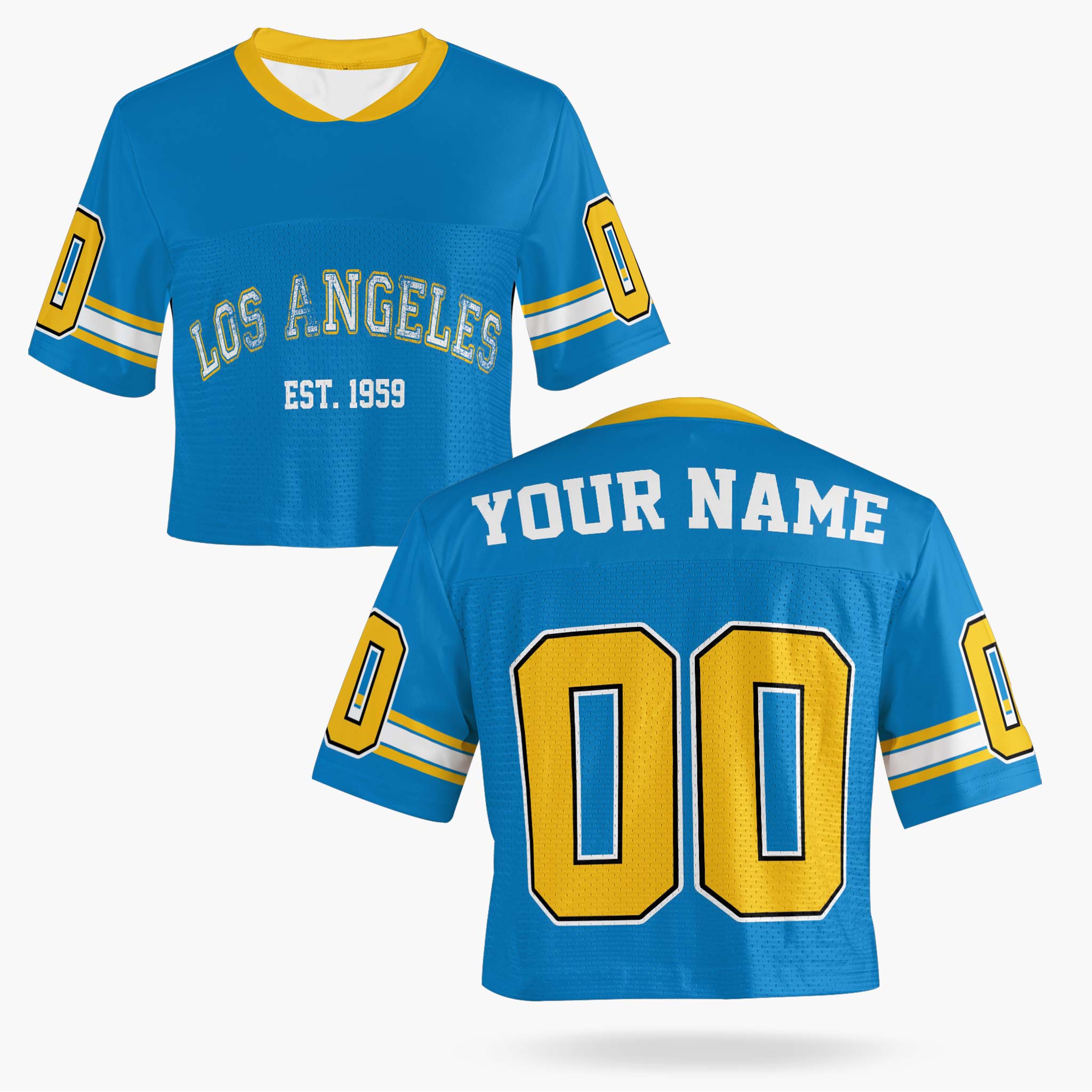 Custom Women's Crop Football Jersey Los Angeles C - Design Your Own