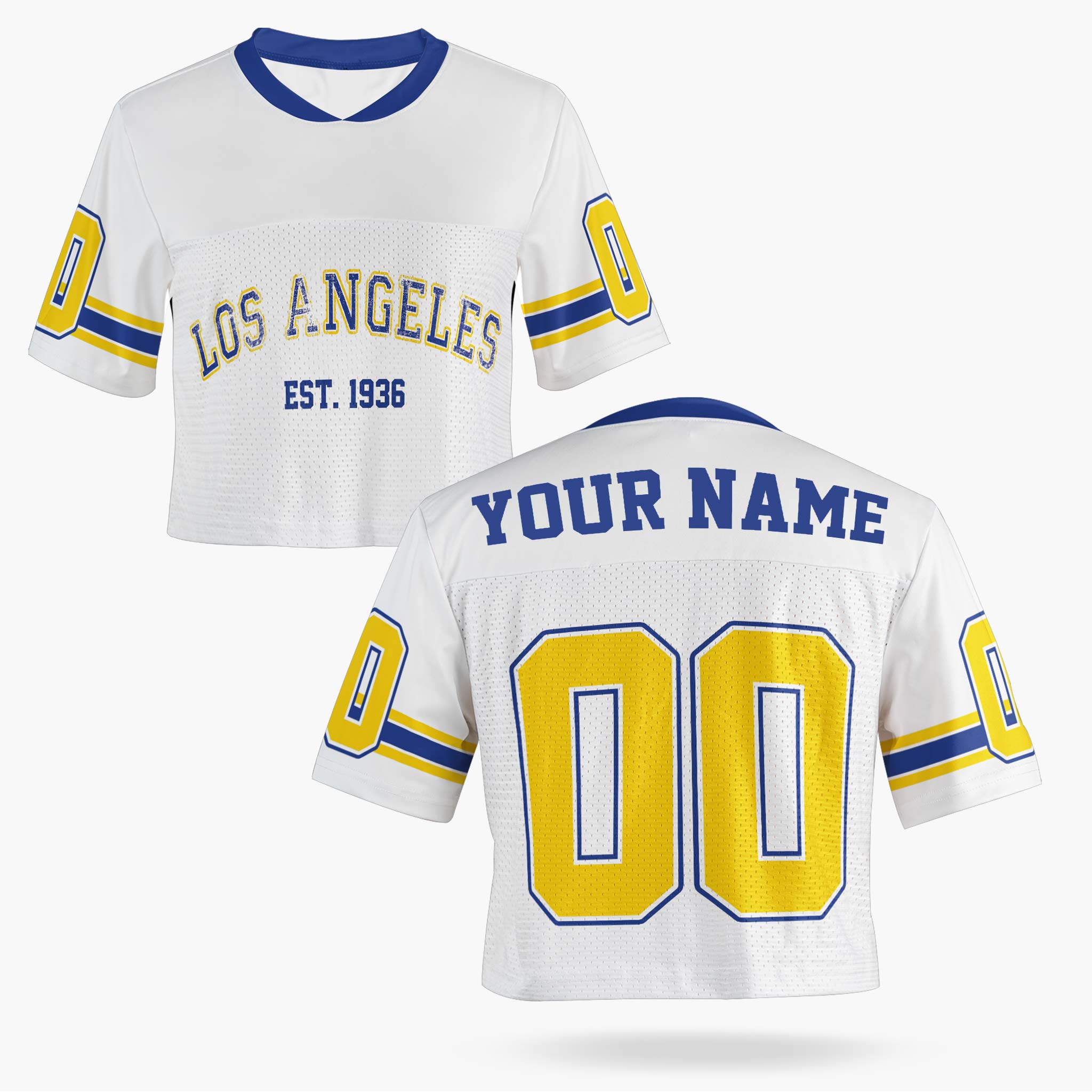 Custom Women's Crop Football Jersey Los Angeles R - Design Your Own