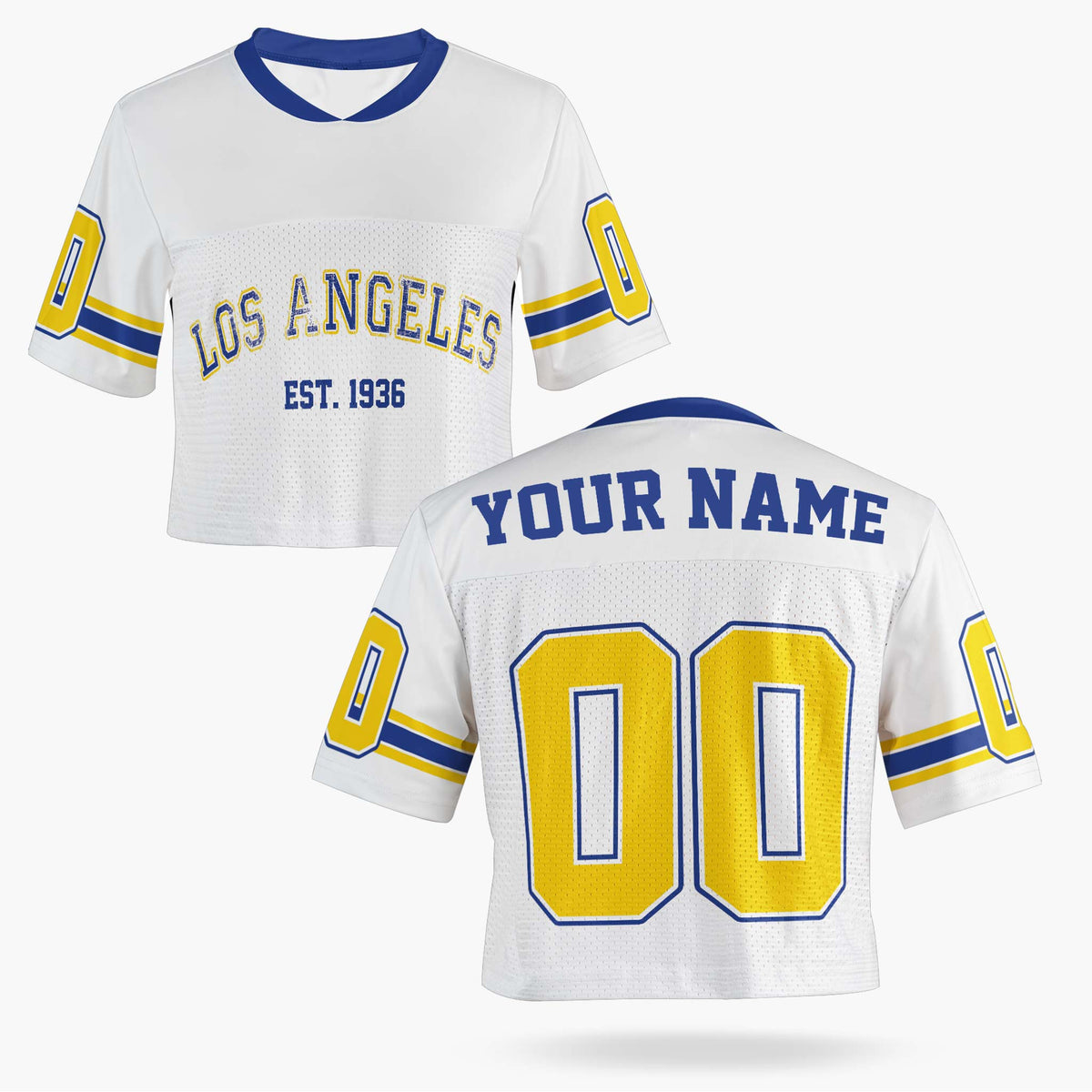 Custom Women's Crop Football Jersey Los Angeles R - Design Your Own