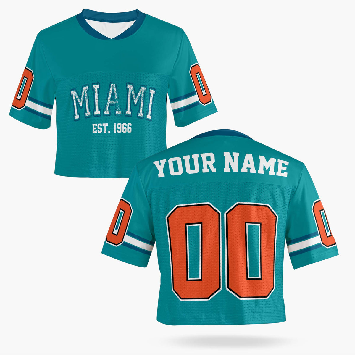 Custom Women's Crop Football Jersey Miami - Design Your Own