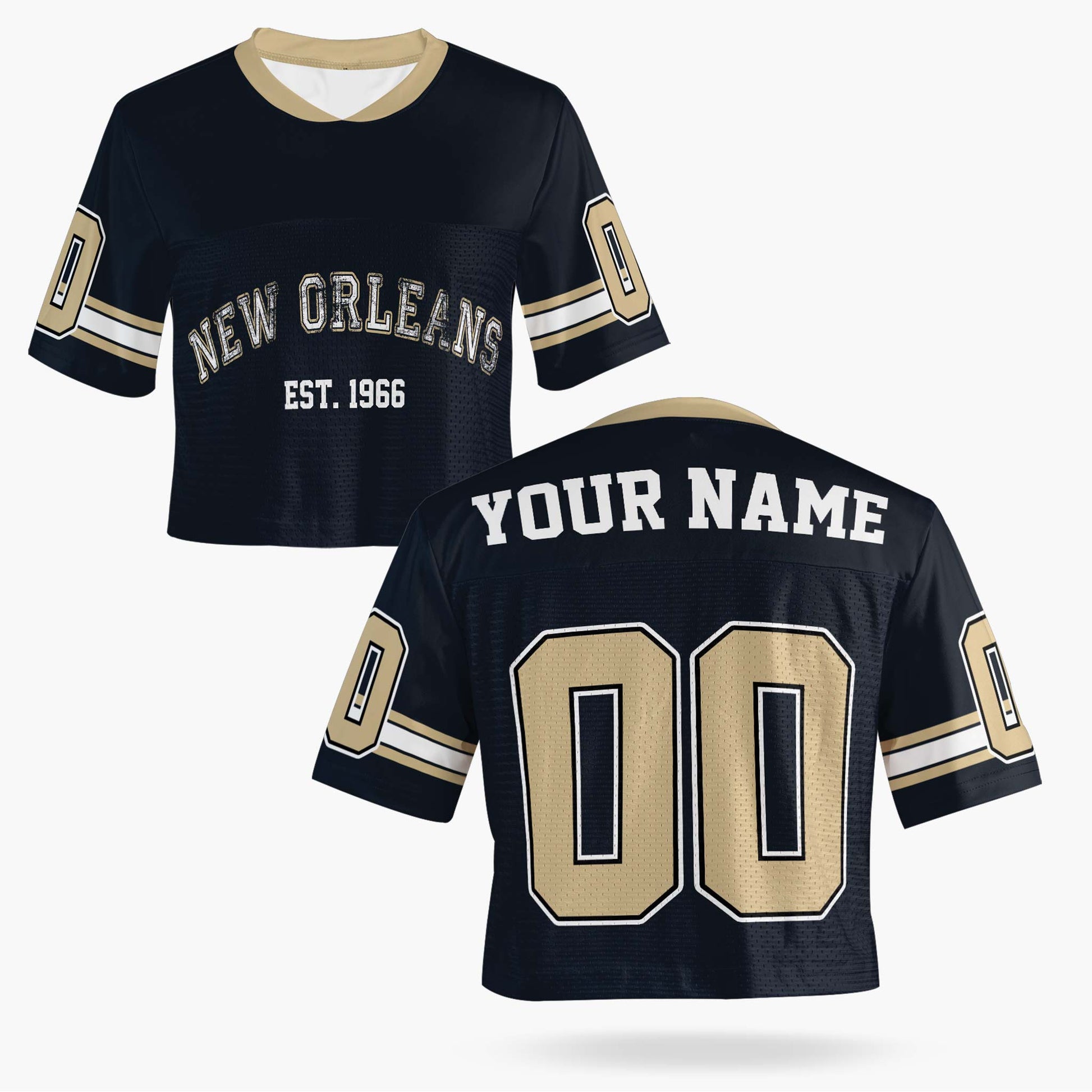 Custom Women's Crop Football Jersey New Orleans - Design Your Own